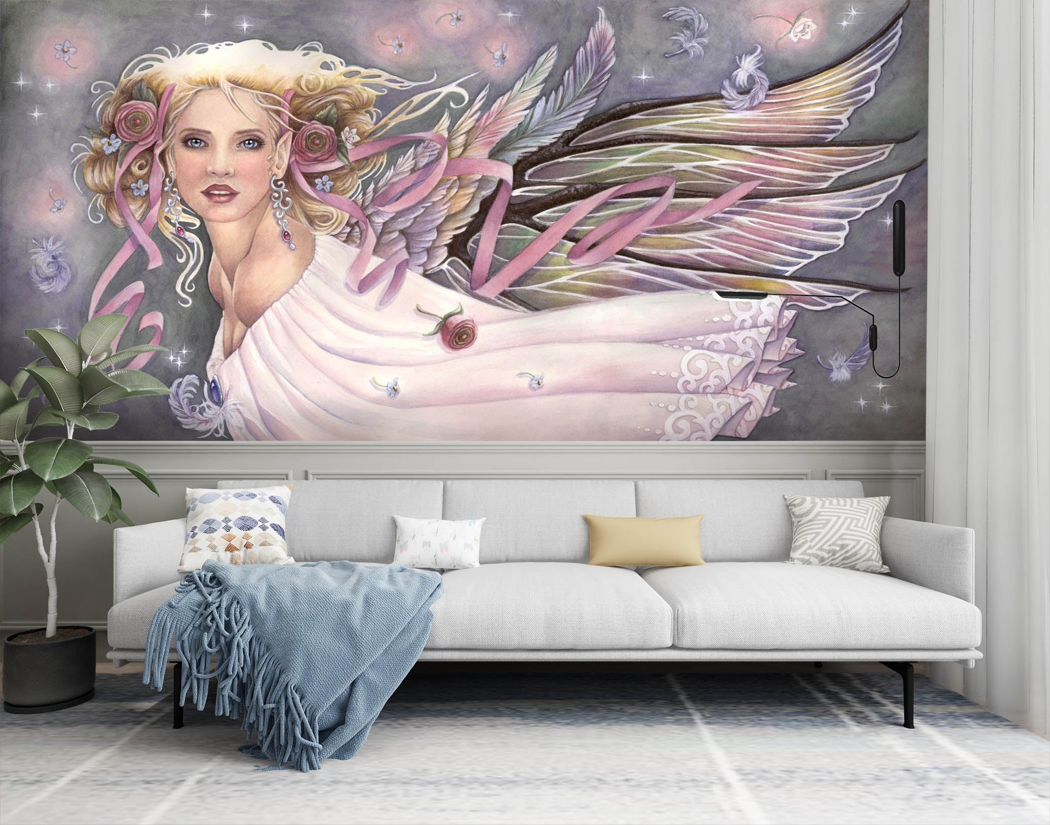 3D Angel Goddess 8751 Brigid Ashwood Wall Mural Wall Murals
