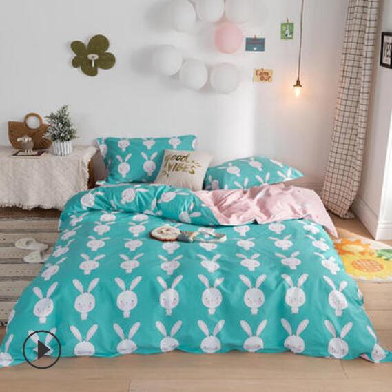3D Blue Background Bunny Head 14103 Bed Pillowcases Quilt