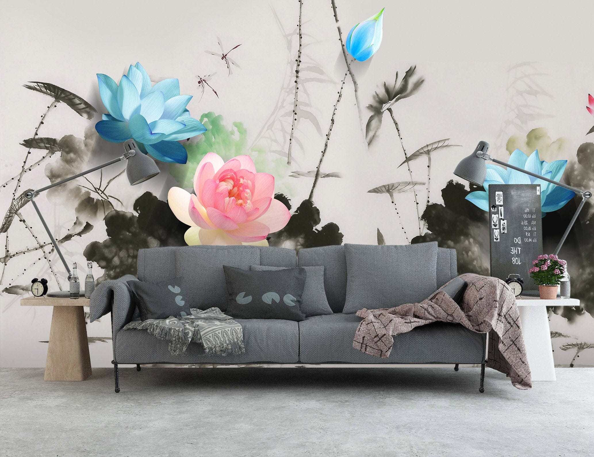 3D Color Lotus 1475 Wall Murals Wallpaper AJ Wallpaper 2 