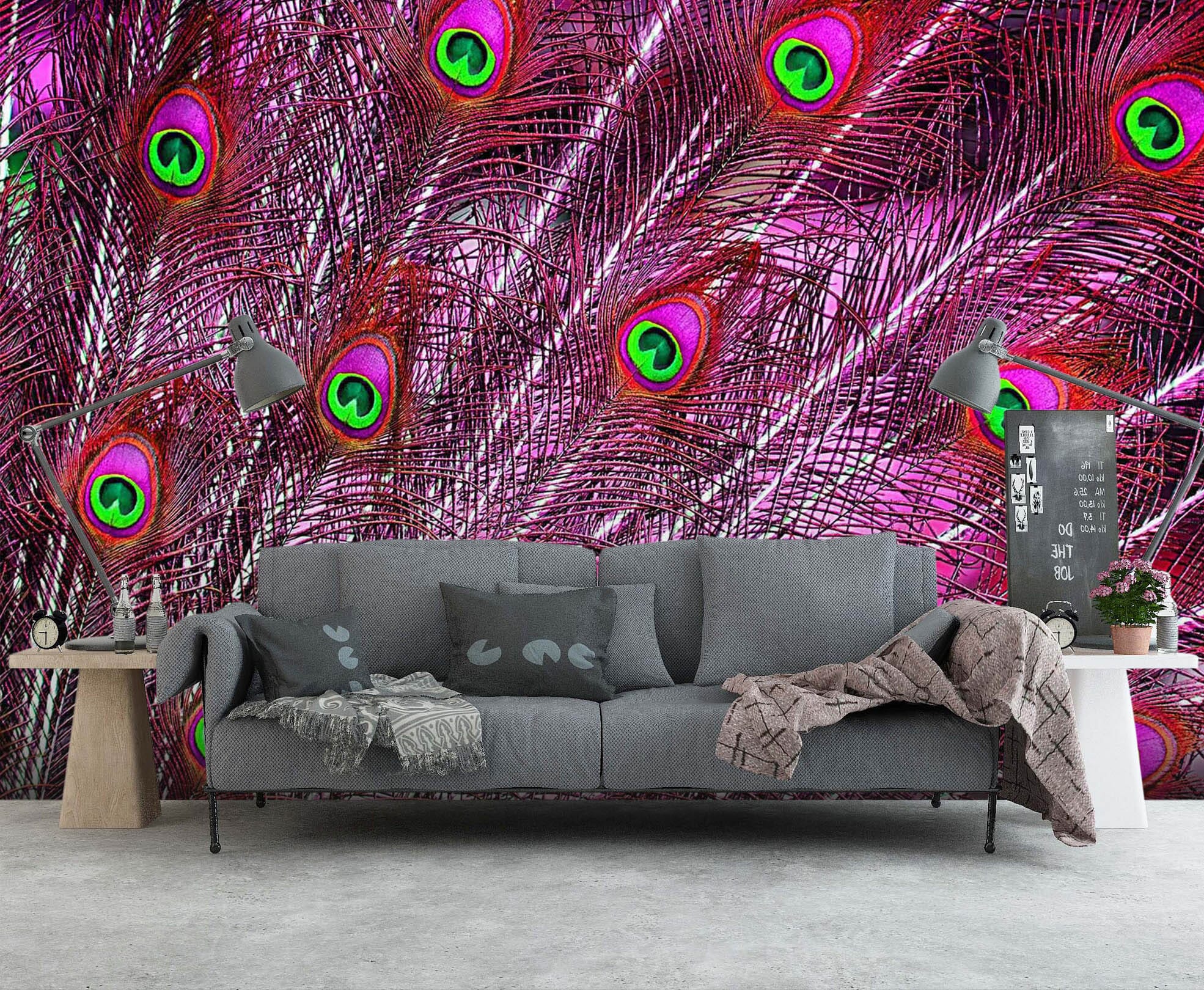 3D Red Peacock 214 Wall Murals Wallpaper AJ Wallpaper 2 
