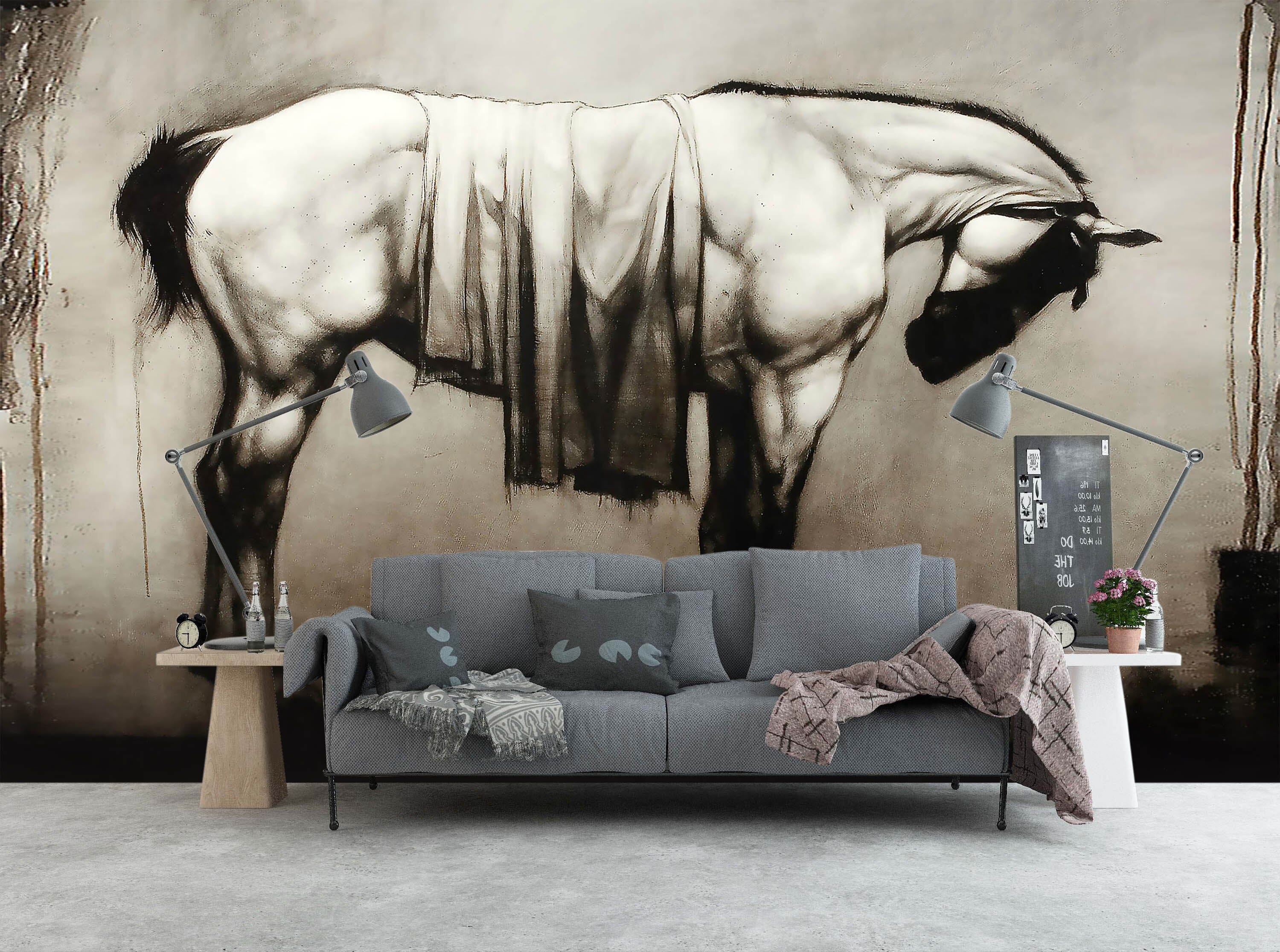 3D Sketch Horse 1414 Wall Murals Wallpaper AJ Wallpaper 2 
