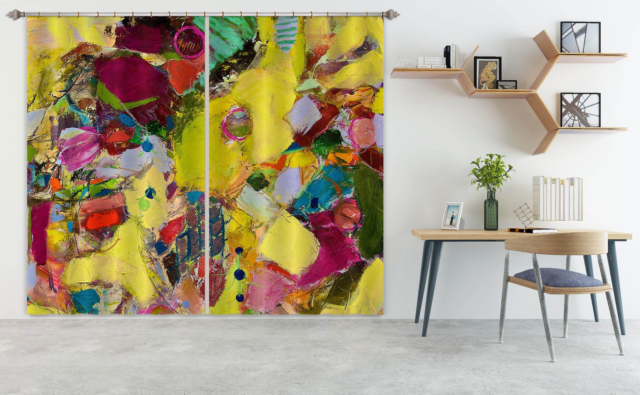 3D Yellow Fruit 103 Allan P. Friedlander Curtain Curtains Drapes Curtains AJ Creativity Home 