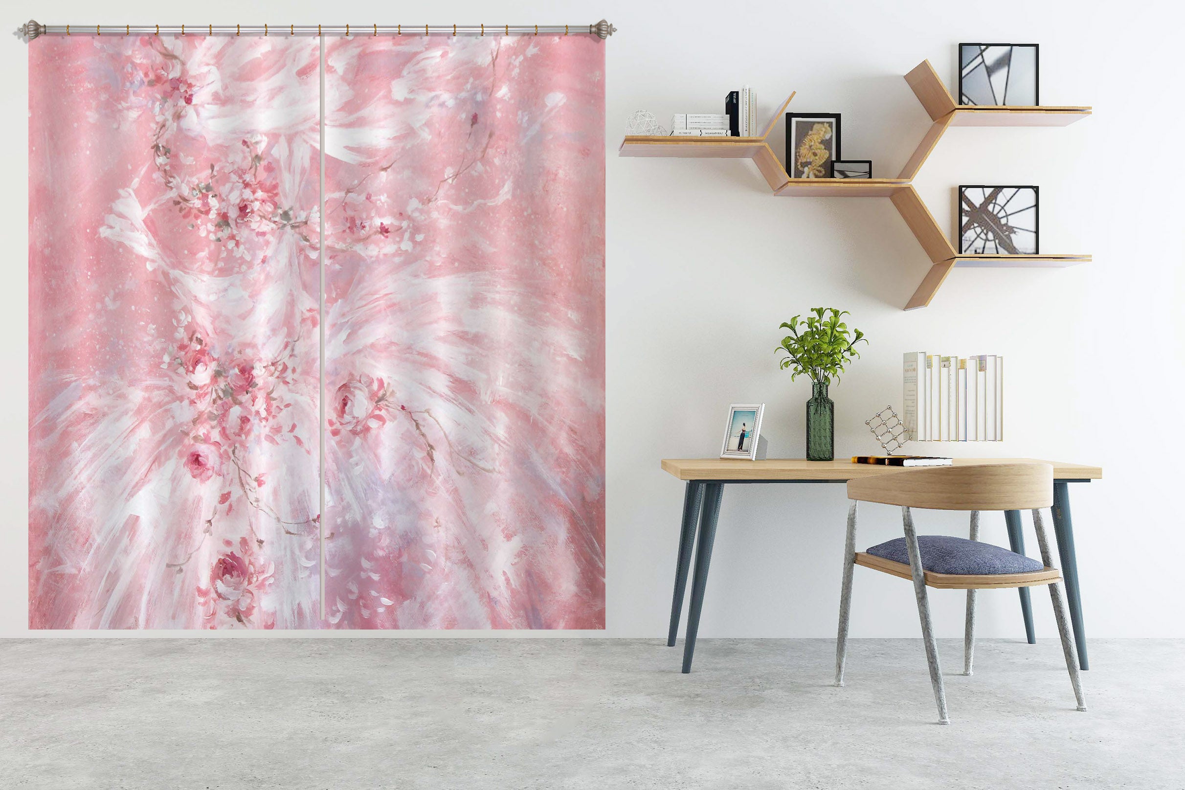 3D Pink Skirt Petals 3059 Debi Coules Curtain Curtains Drapes