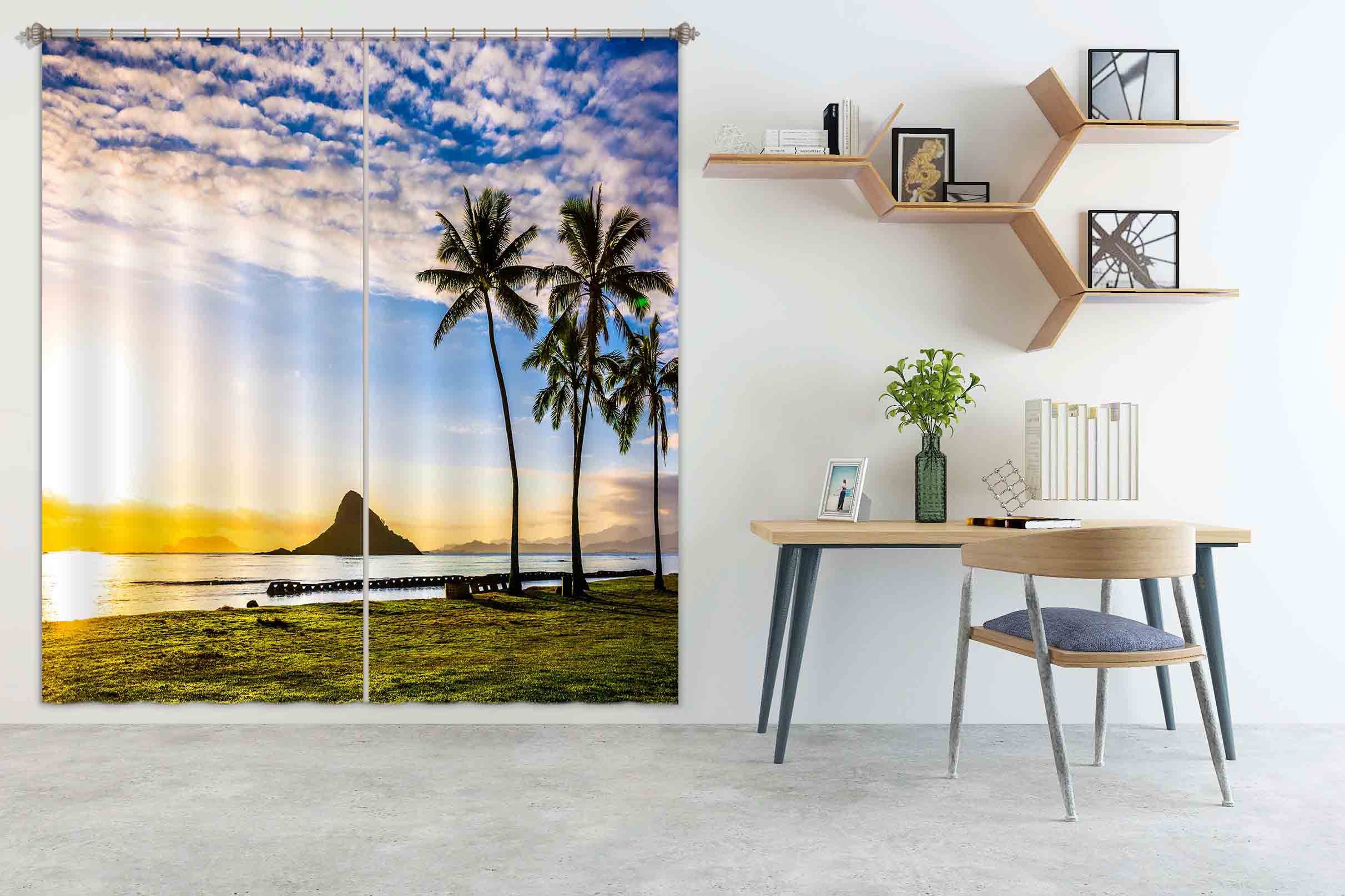 3D Beach Sun 817 Curtains Drapes Wallpaper AJ Wallpaper 