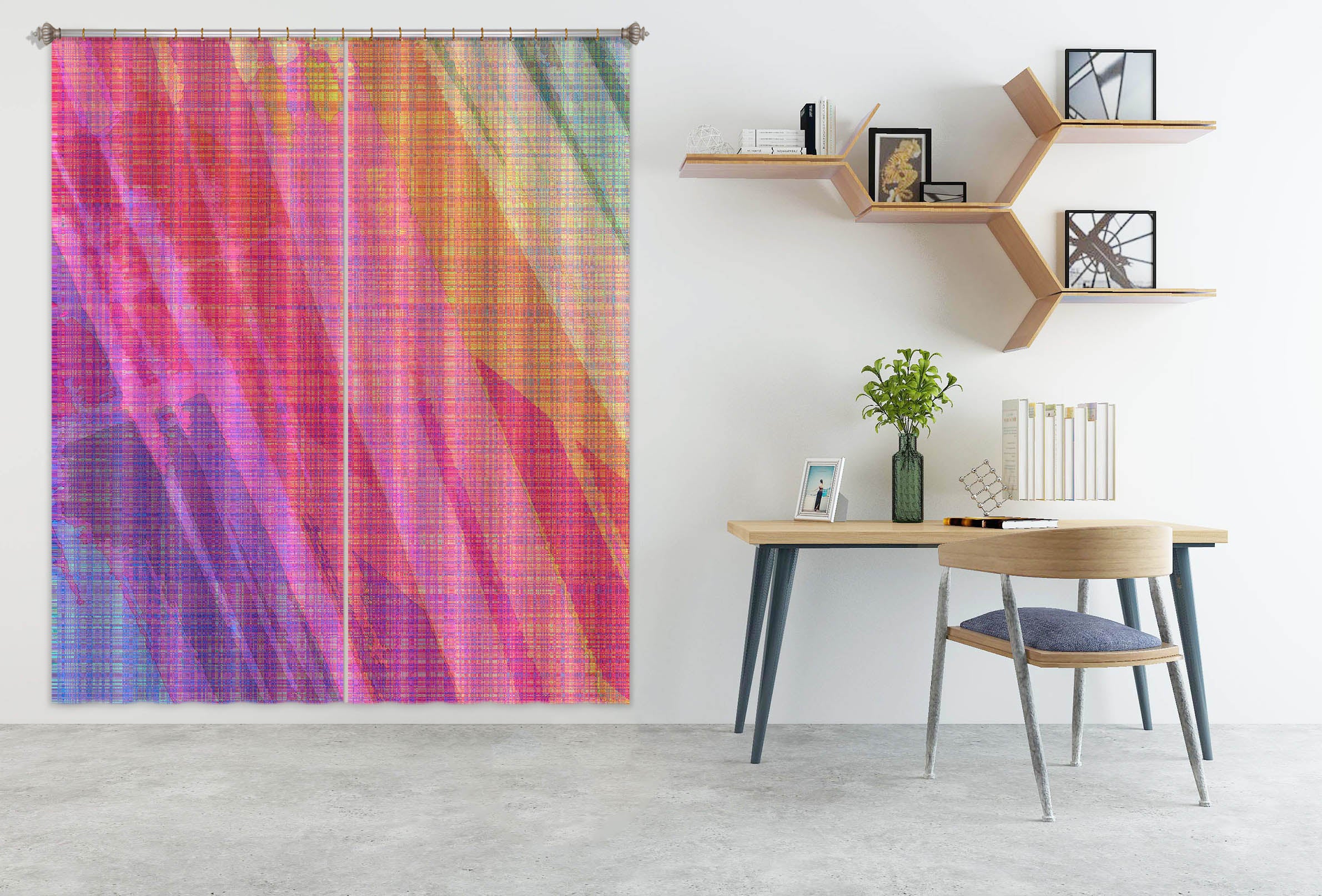 3D Abstract Rainbow 70066 Shandra Smith Curtain Curtains Drapes