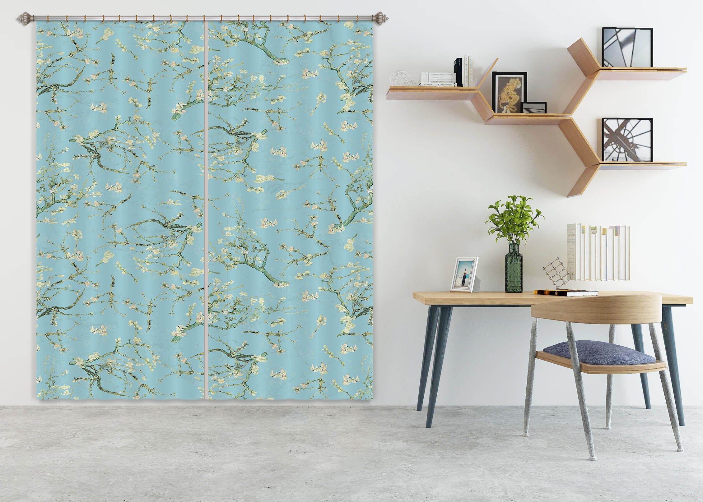 3D White Flowers 154 Uta Naumann Curtain Curtains Drapes Curtains AJ Creativity Home 