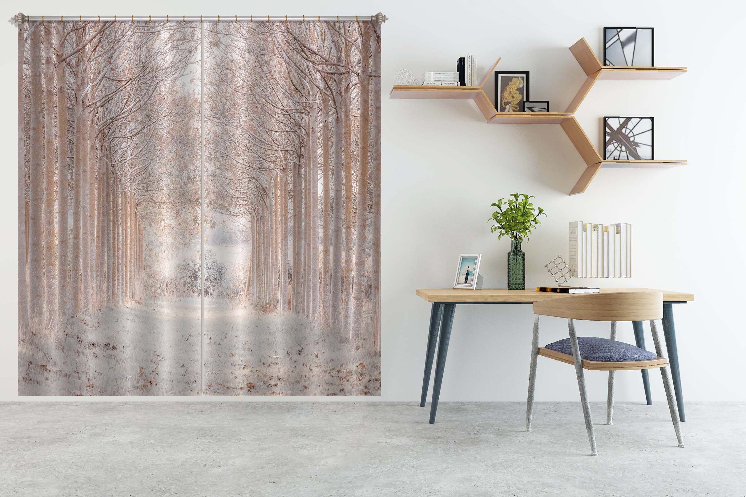 3D Snowflake Forest 6336 Assaf Frank Curtain Curtains Drapes