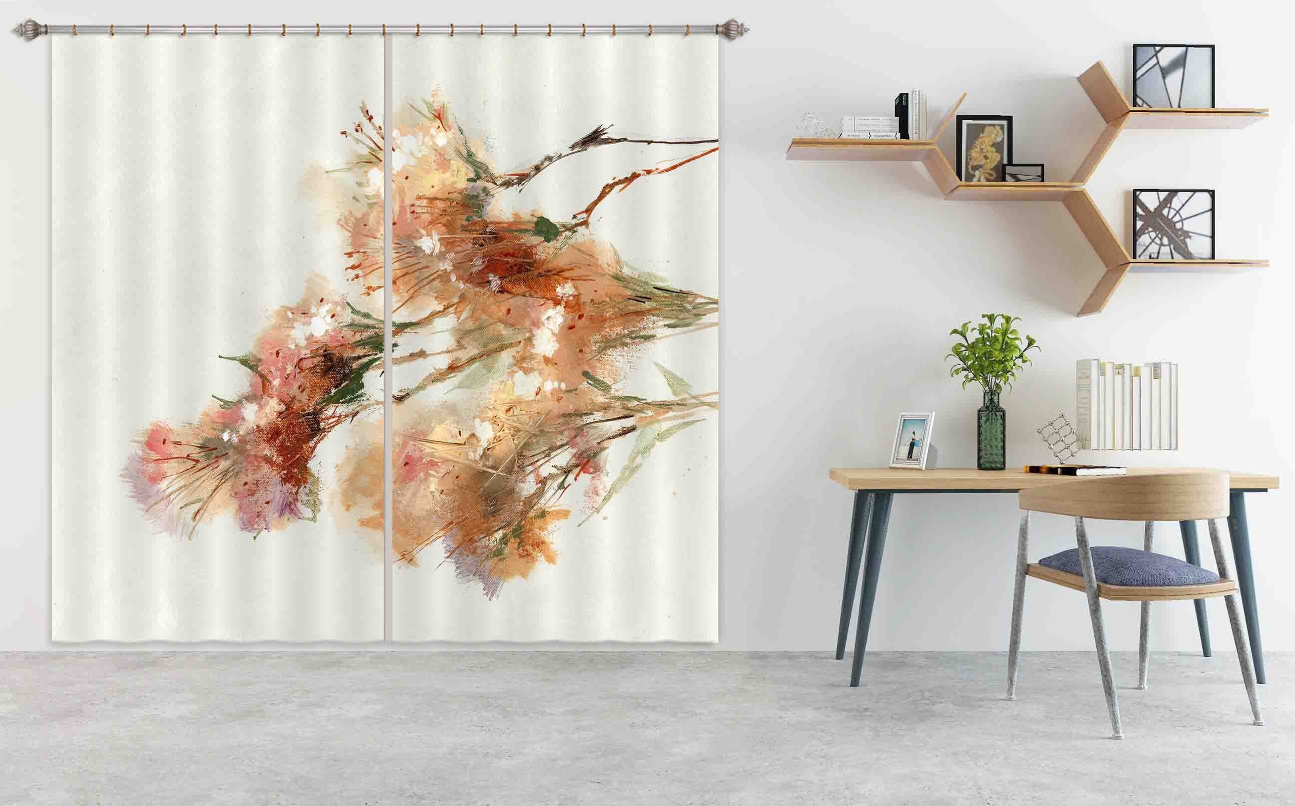 3D Colored Flower 003 Anne Farrall Doyle Curtain Curtains Drapes Curtains AJ Creativity Home 