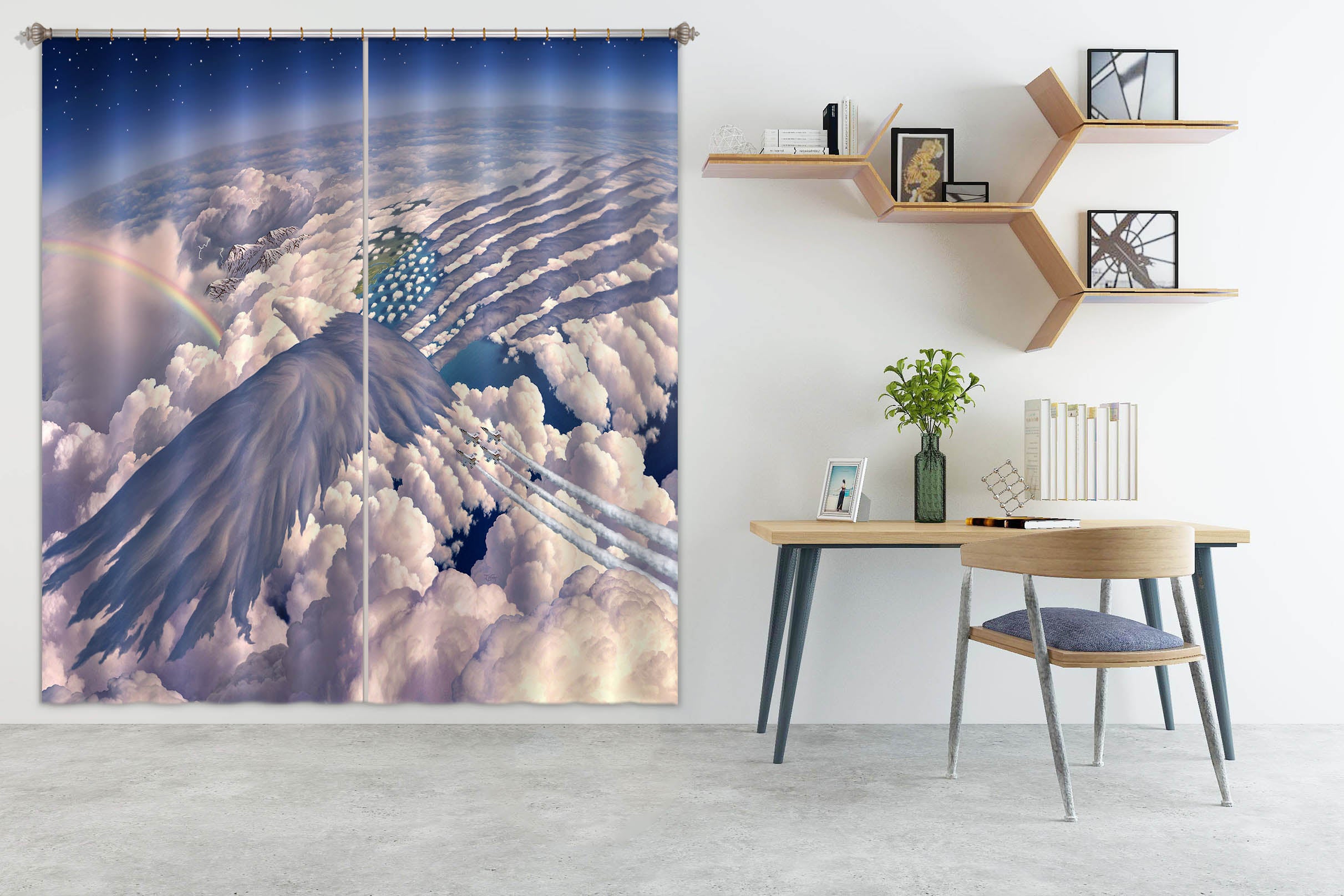 3D Clouds 86087 Jerry LoFaro Curtain Curtains Drapes