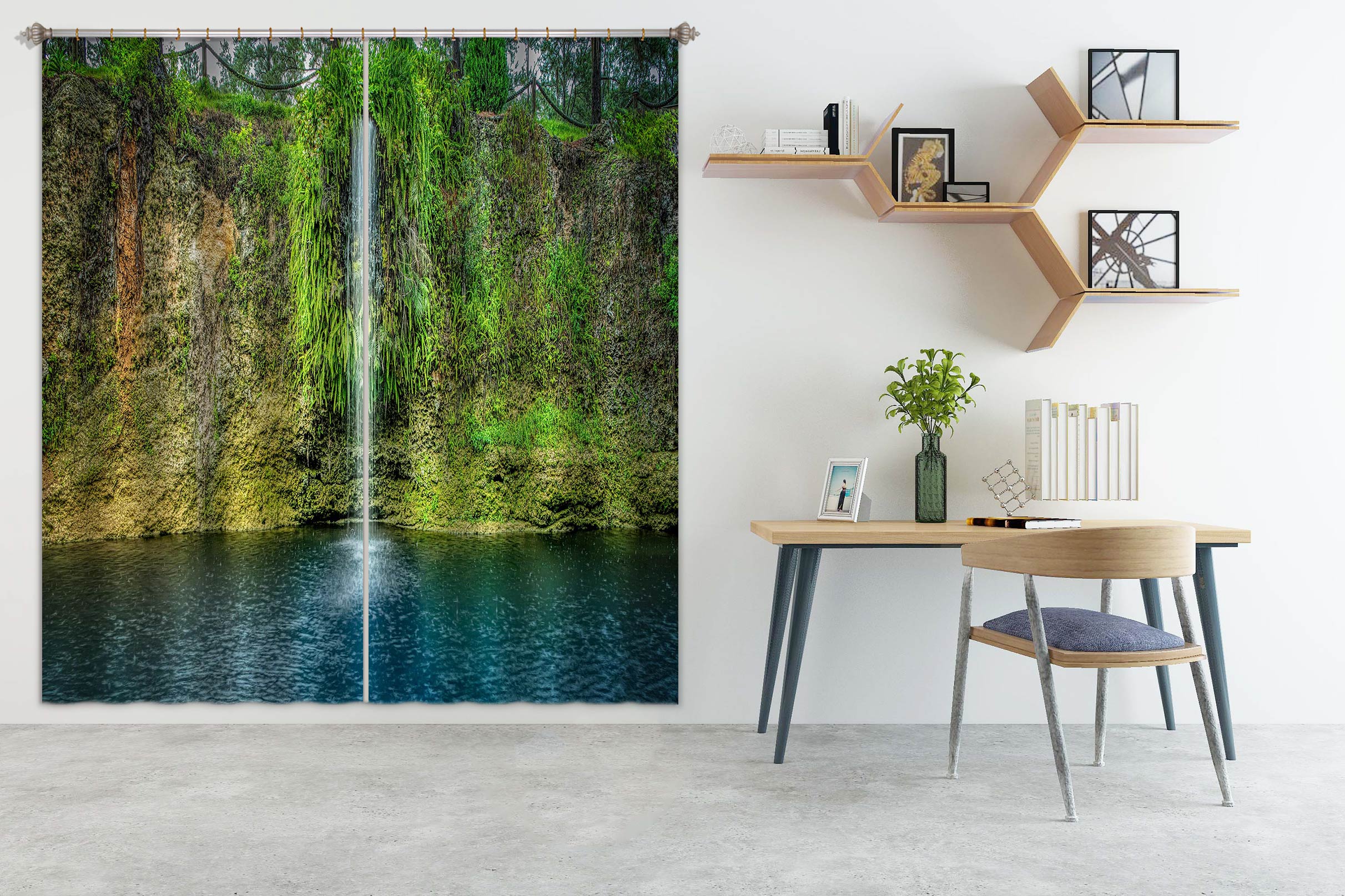 3D Waterfall Grass 5339 Beth Sheridan Curtain Curtains Drapes