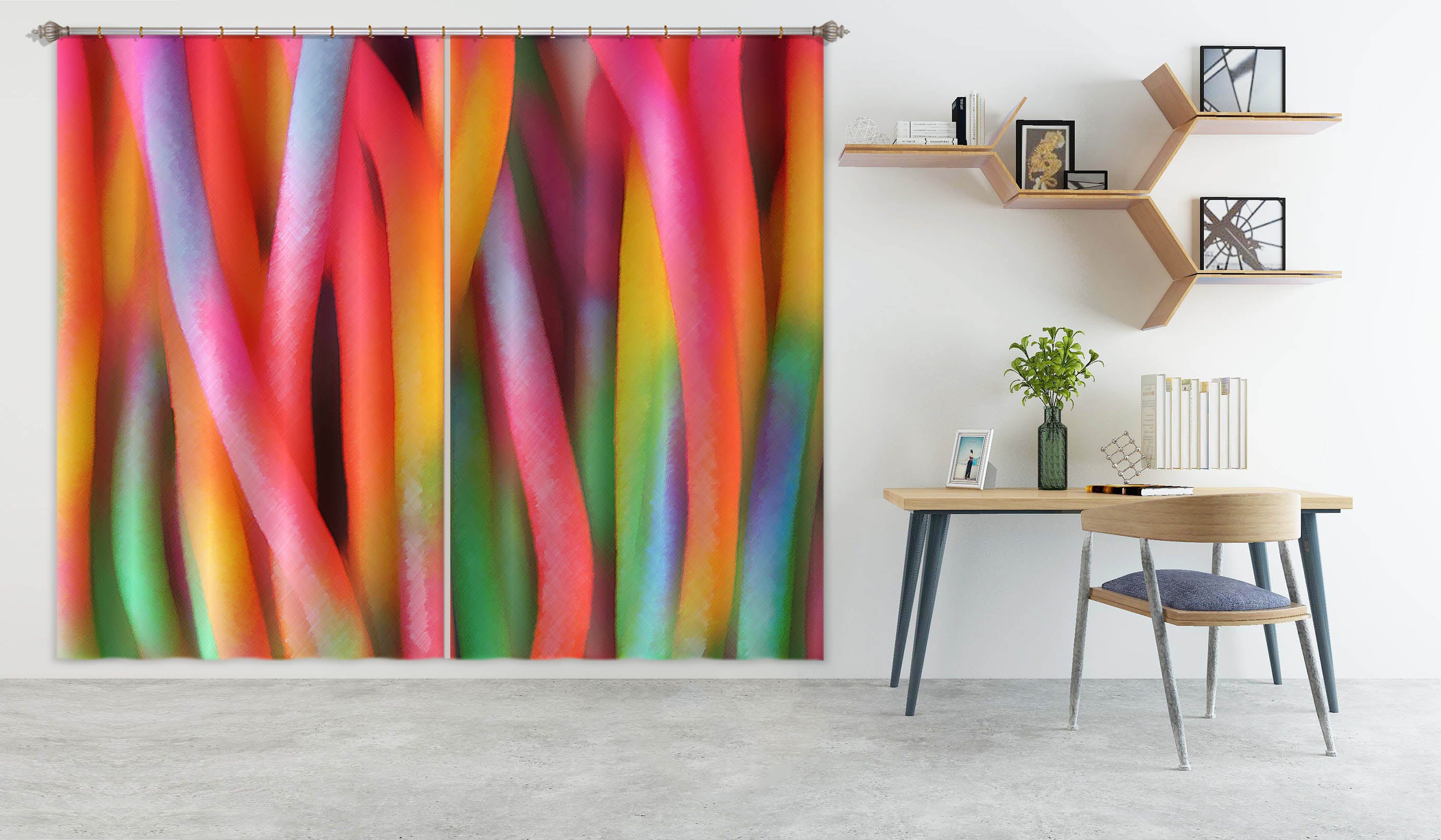 3D Color Bars 70077 Shandra Smith Curtain Curtains Drapes