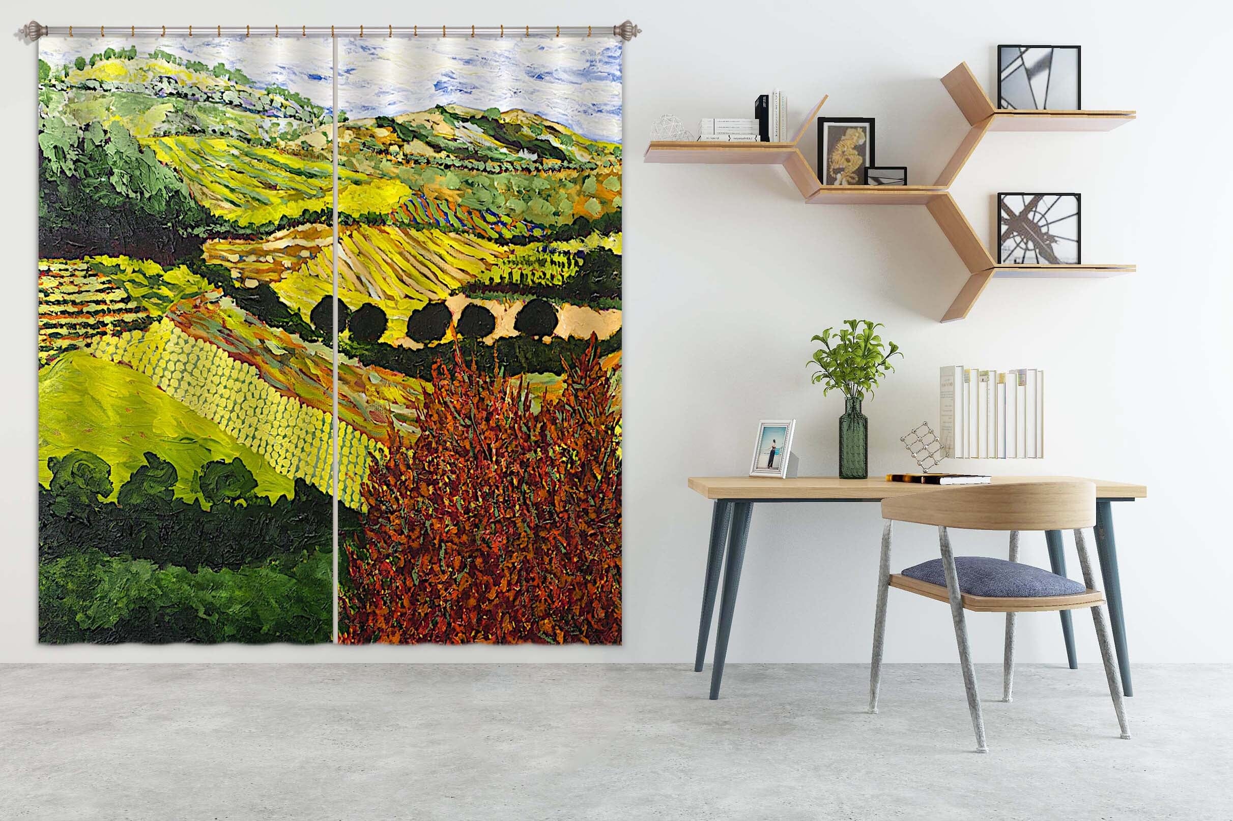 3D Colored Field 125 Allan P. Friedlander Curtain Curtains Drapes Curtains AJ Creativity Home 