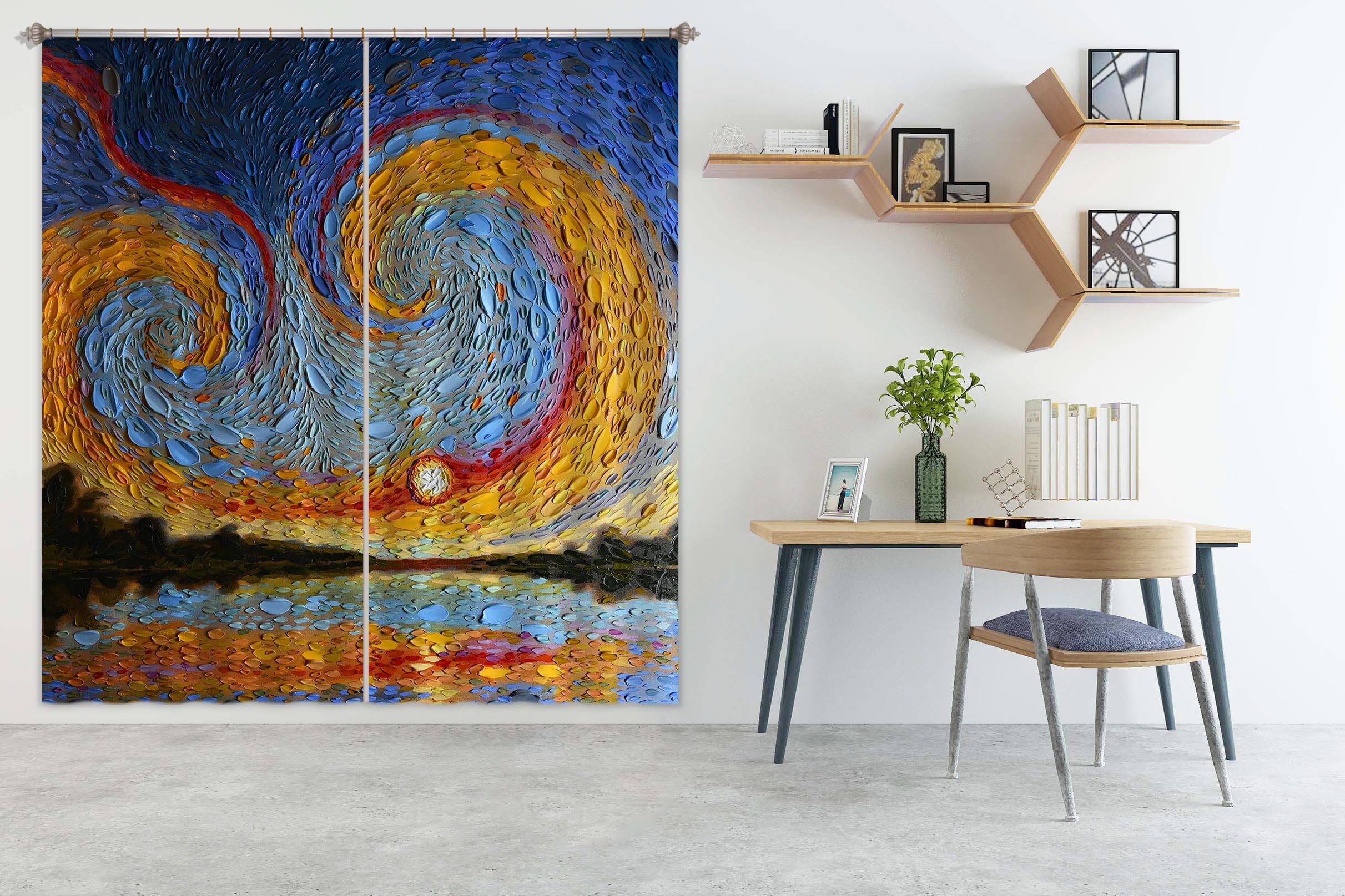 3D Colorful Shells 056 Dena Tollefson Curtain Curtains Drapes Curtains AJ Creativity Home 