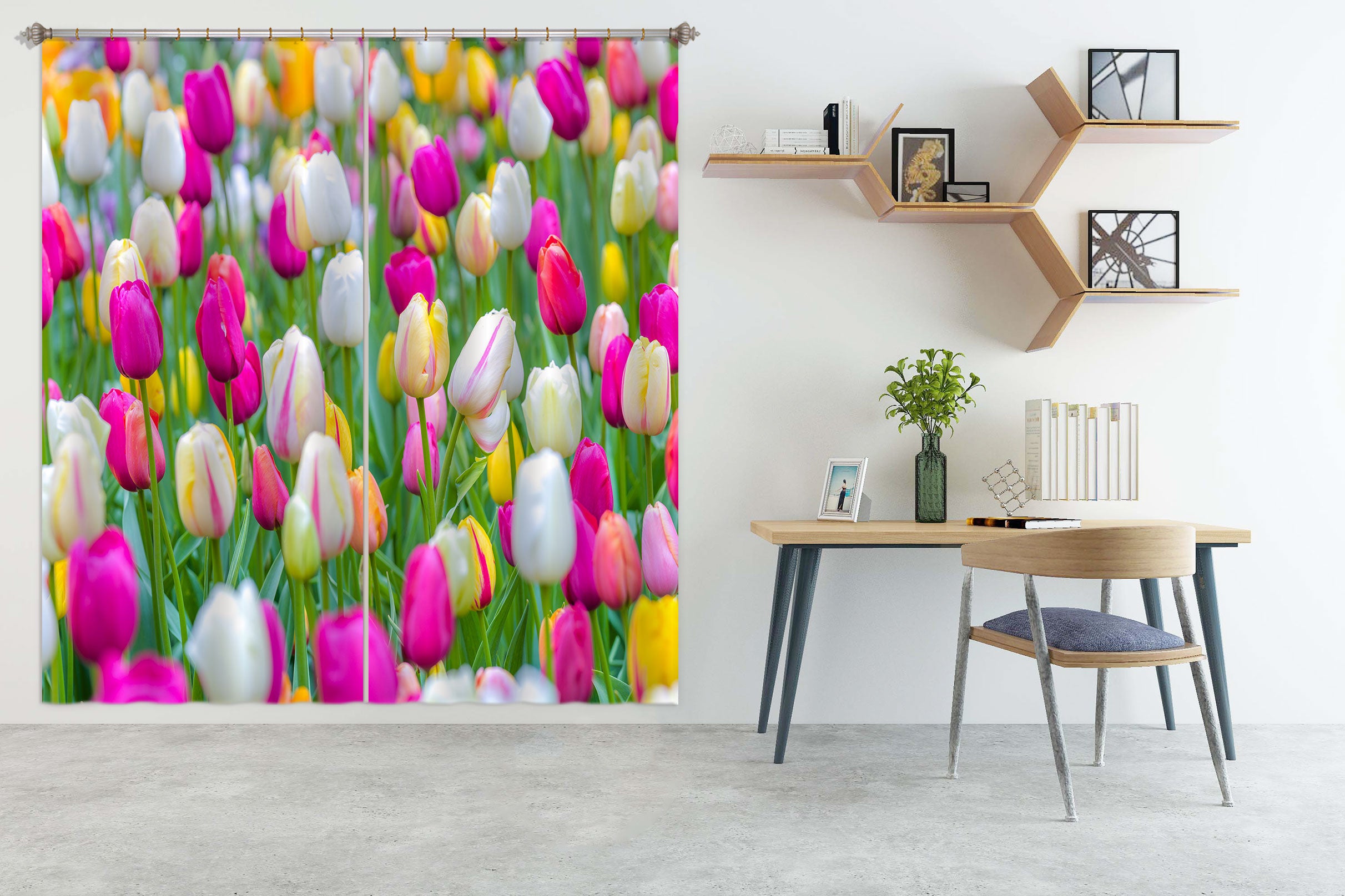 3D Tulip Garden 6525 Assaf Frank Curtain Curtains Drapes