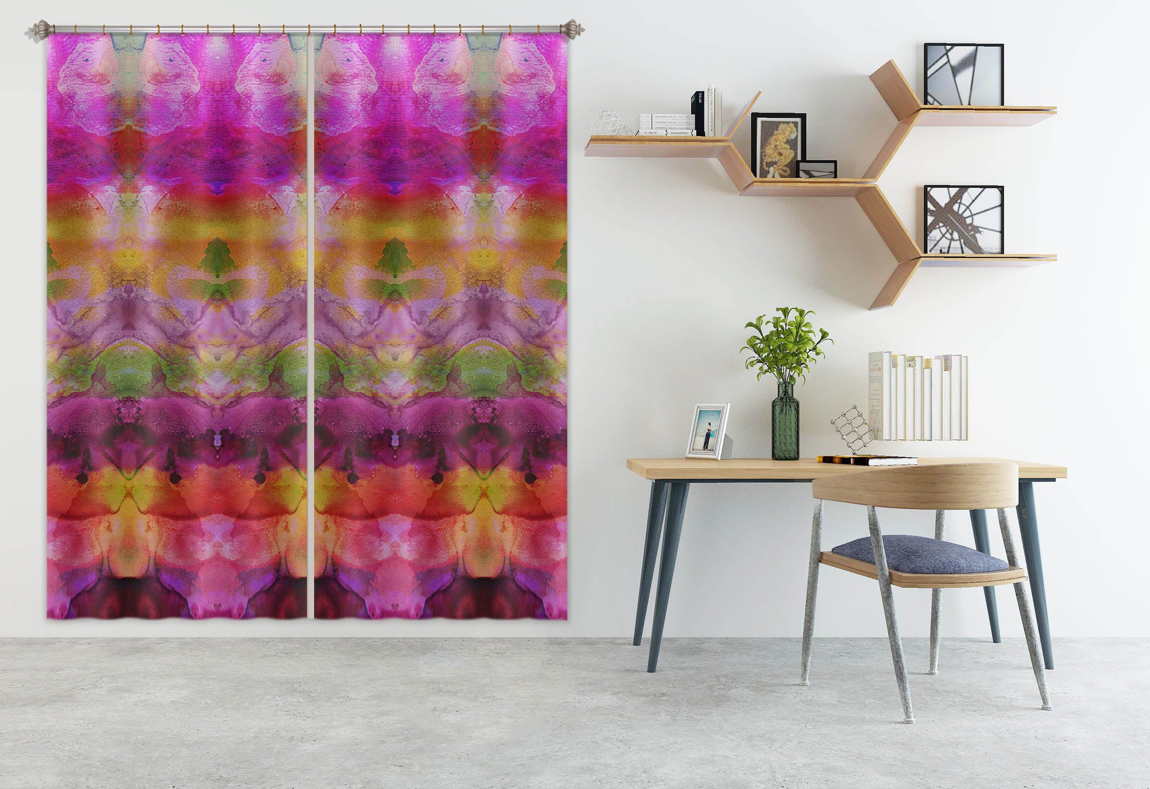 3D Pinky Inks Shandra Smith 70081 Shandra Smith Curtain Curtains Drapes