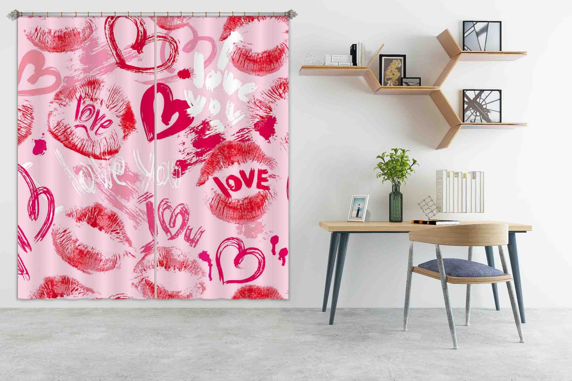 3D Red Love 870 Curtains Drapes Wallpaper AJ Wallpaper 