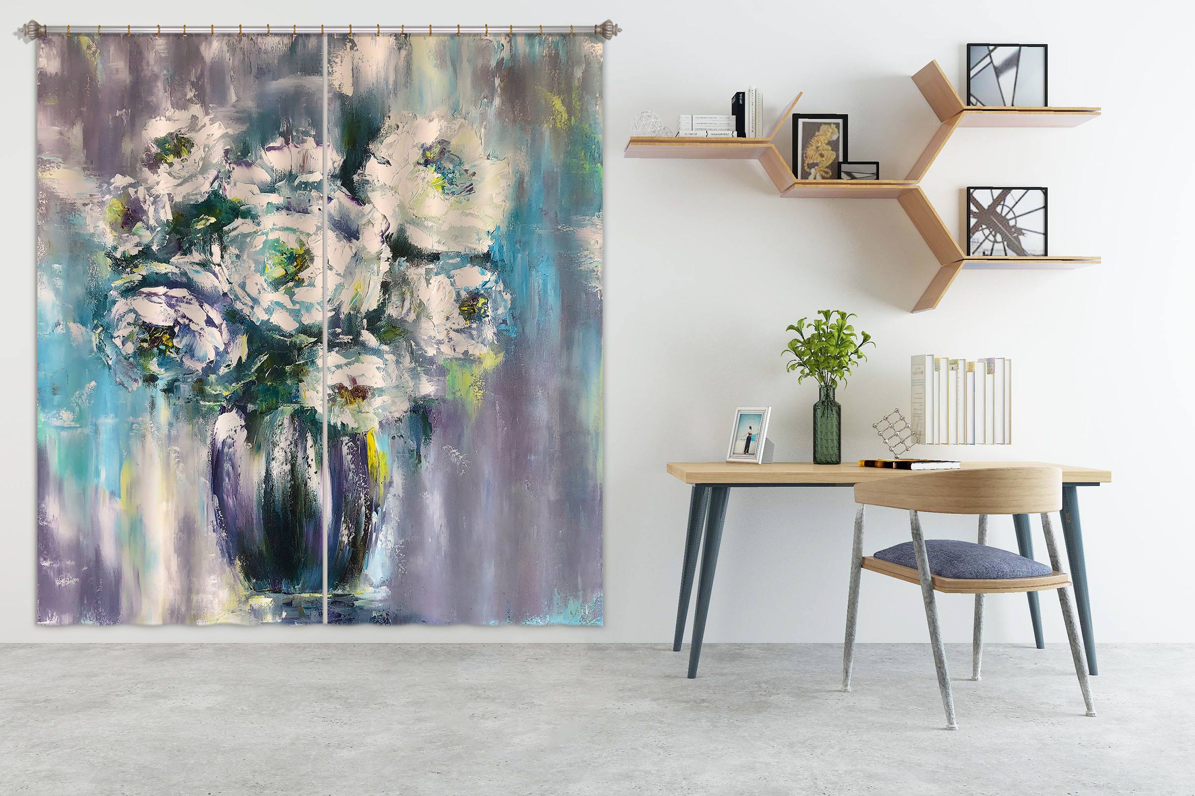 3D Vase Oil Painting 393 Skromova Marina Curtain Curtains Drapes