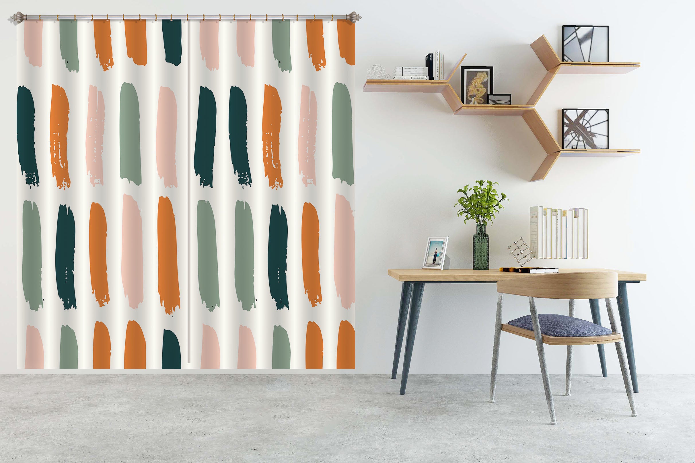 3D Colorful Stripes 111108 Kashmira Jayaprakash Curtain Curtains Drapes