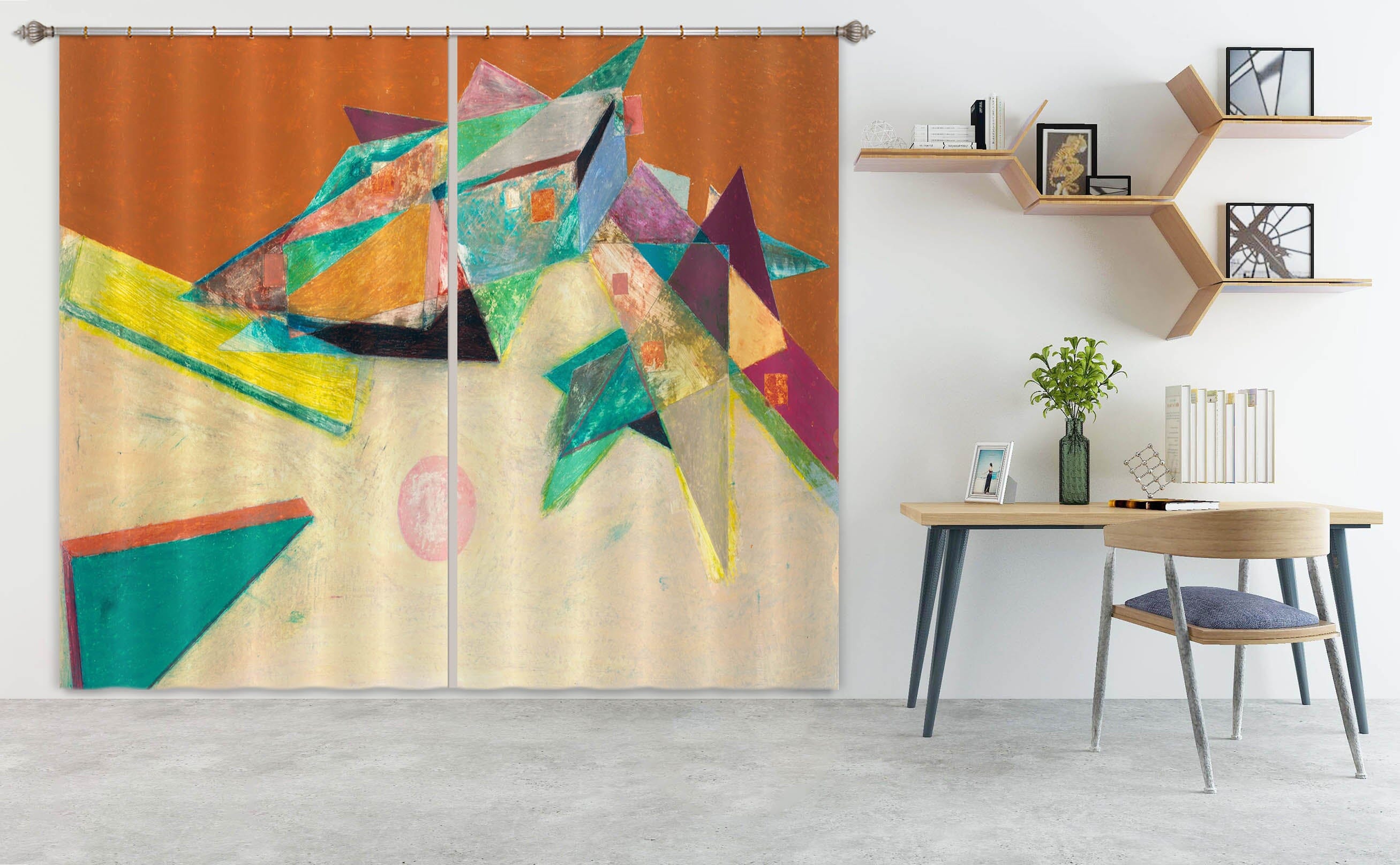 3D Color Origami 106 Allan P. Friedlander Curtain Curtains Drapes Curtains AJ Creativity Home 