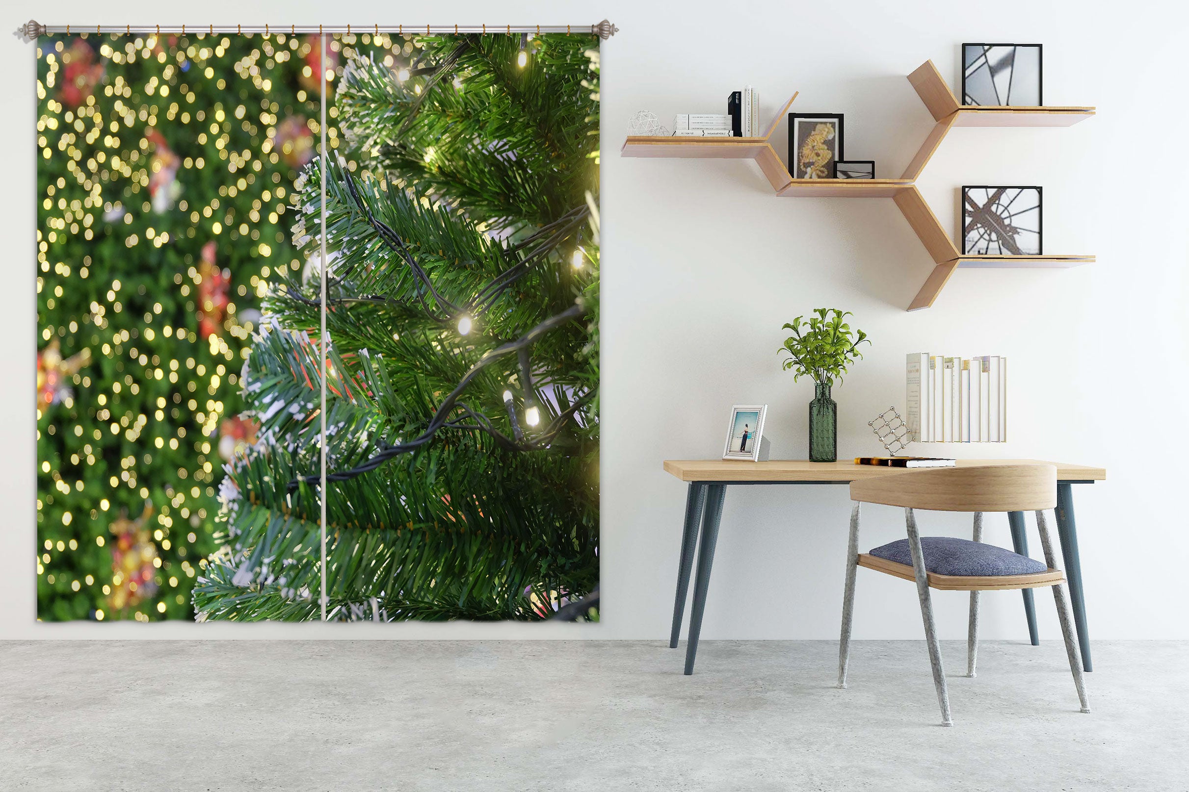 3D Tree 52057 Christmas Curtains Drapes Xmas