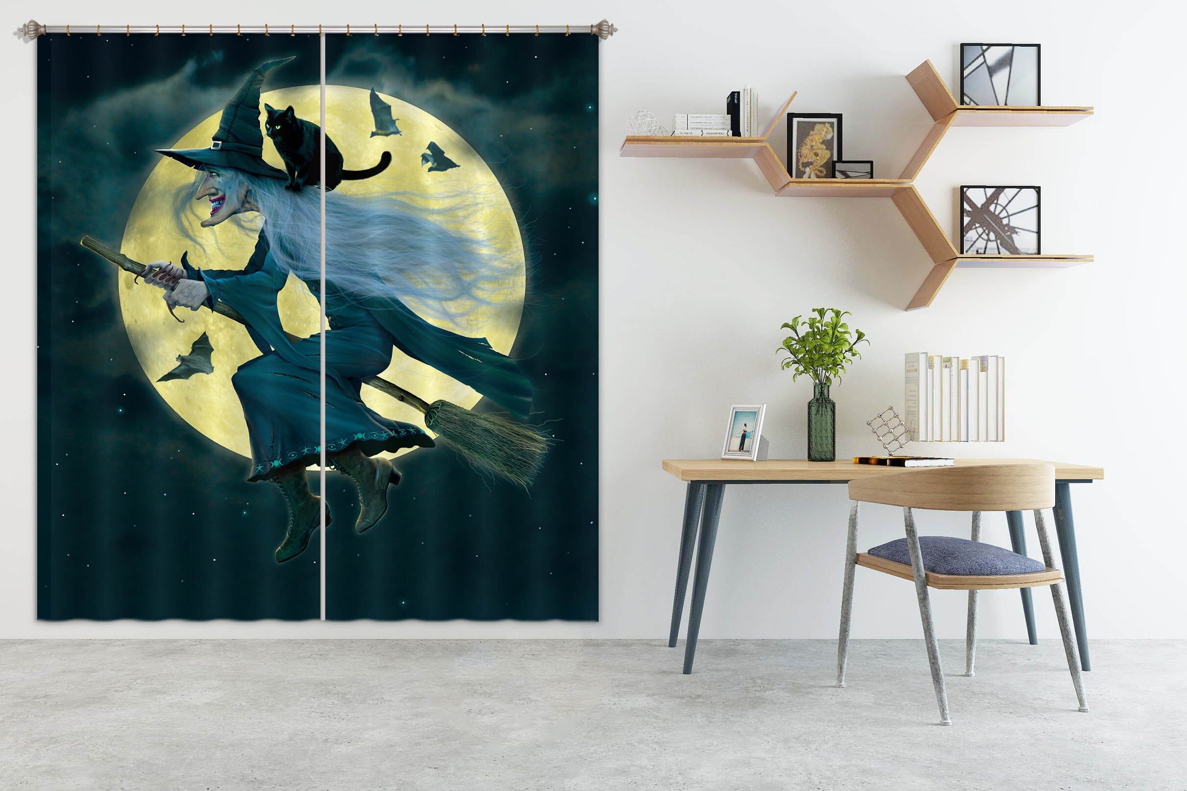 3D Witch 093 Vincent Hie Curtain Curtains Drapes Curtains AJ Creativity Home 