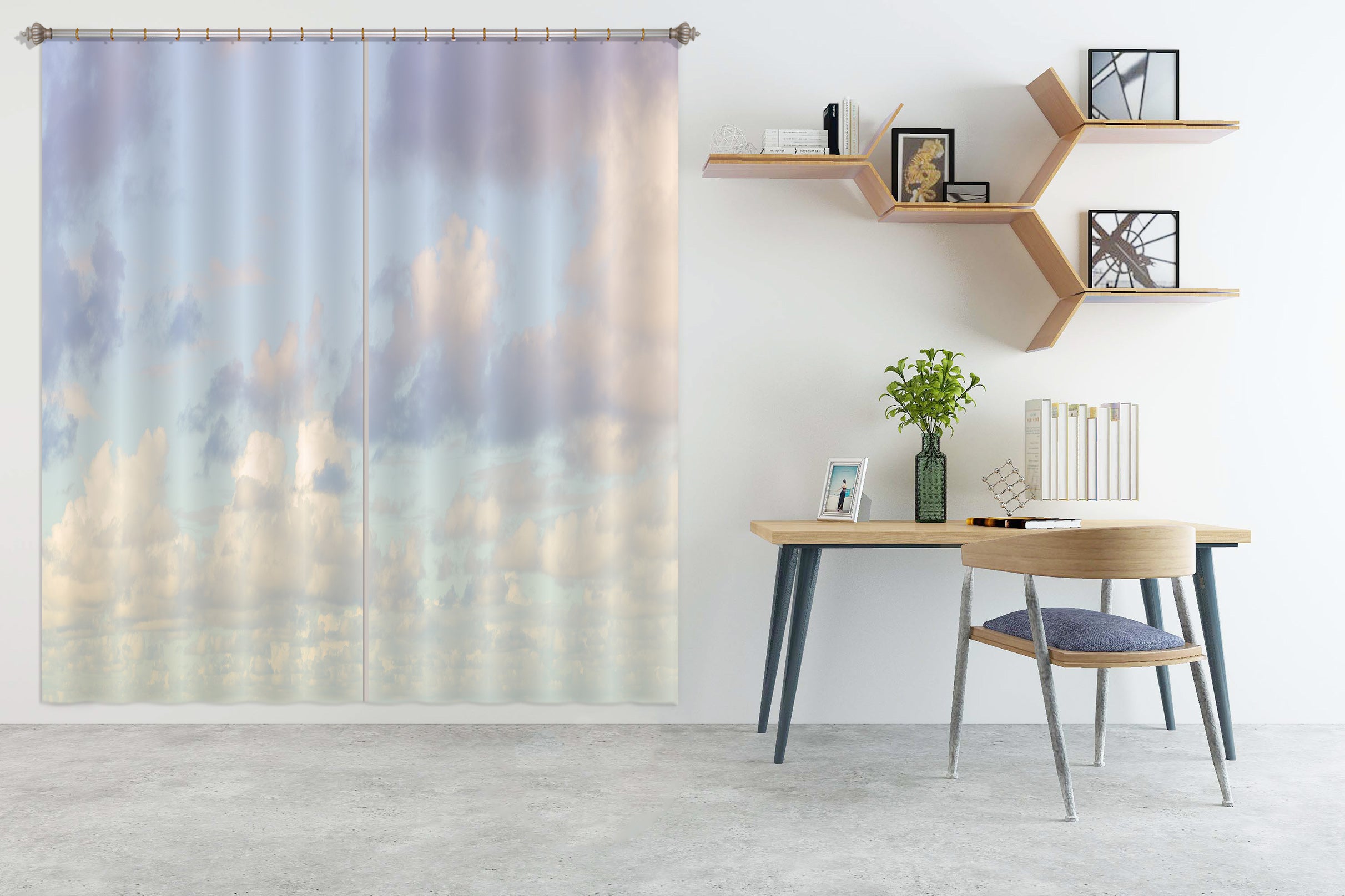 3D Sky Cloud 6529 Assaf Frank Curtain Curtains Drapes