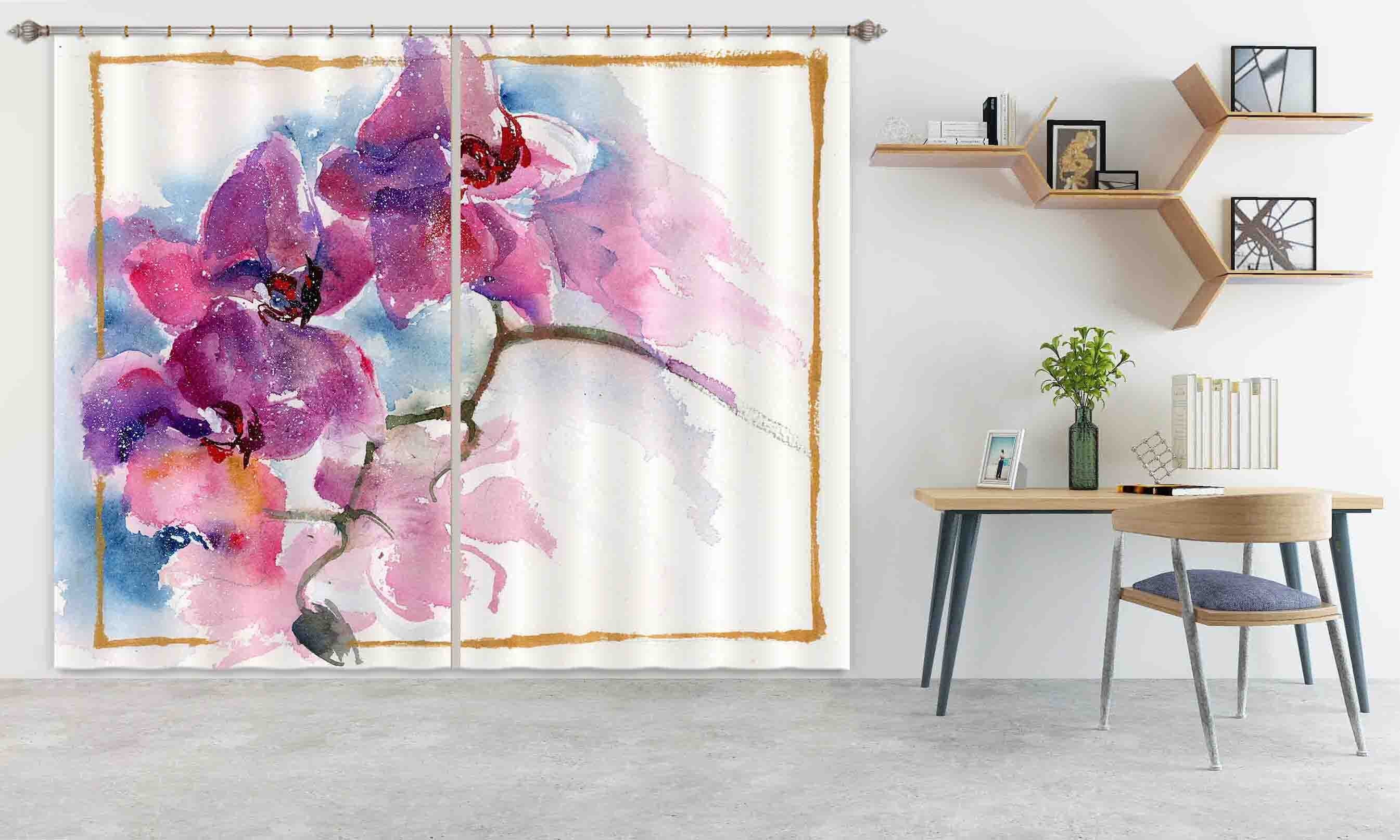 3D Painted Petals 007 Anne Farrall Doyle Curtain Curtains Drapes Curtains AJ Creativity Home 