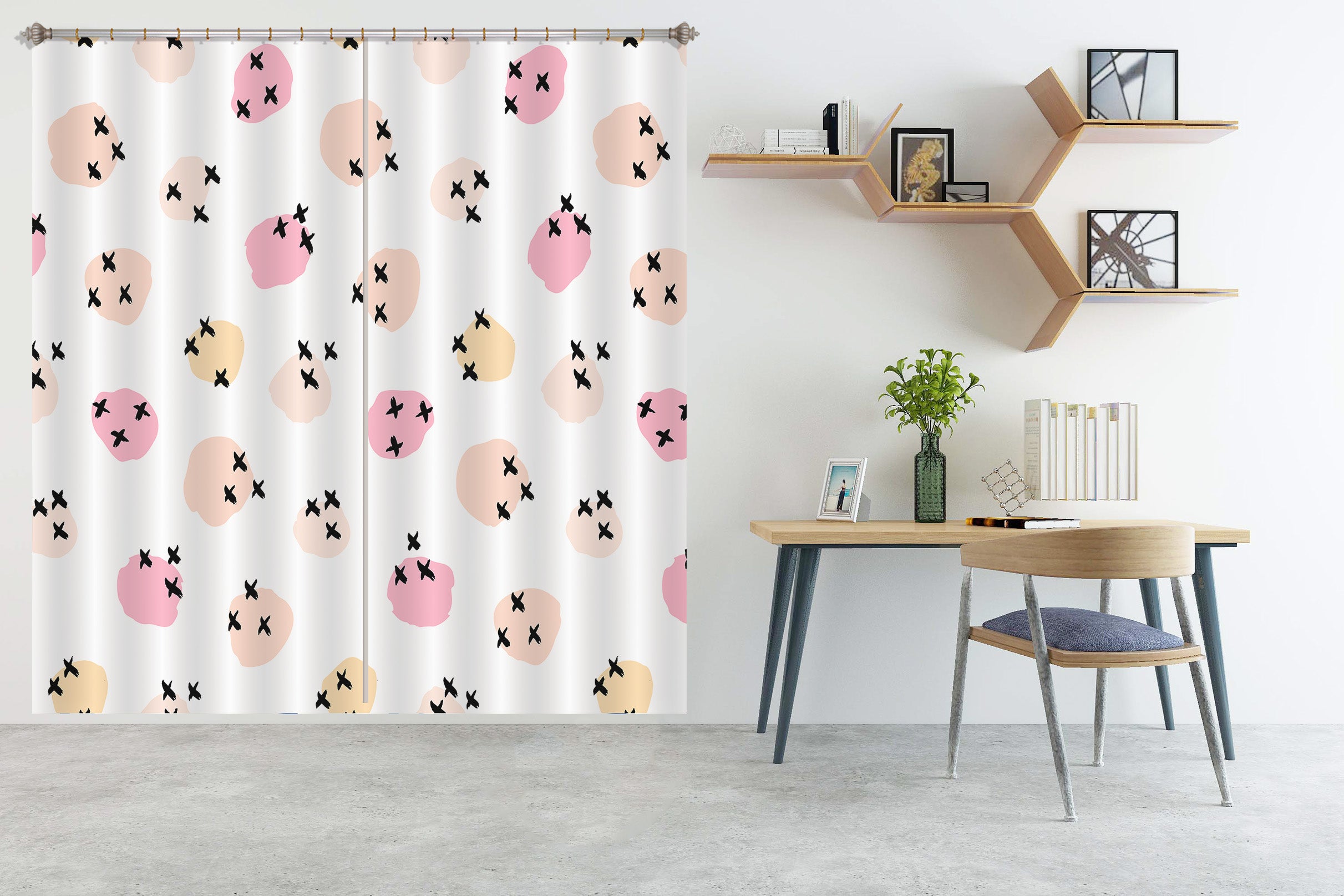 3D Pink Polka Dots 111120 Kashmira Jayaprakash Curtain Curtains Drapes