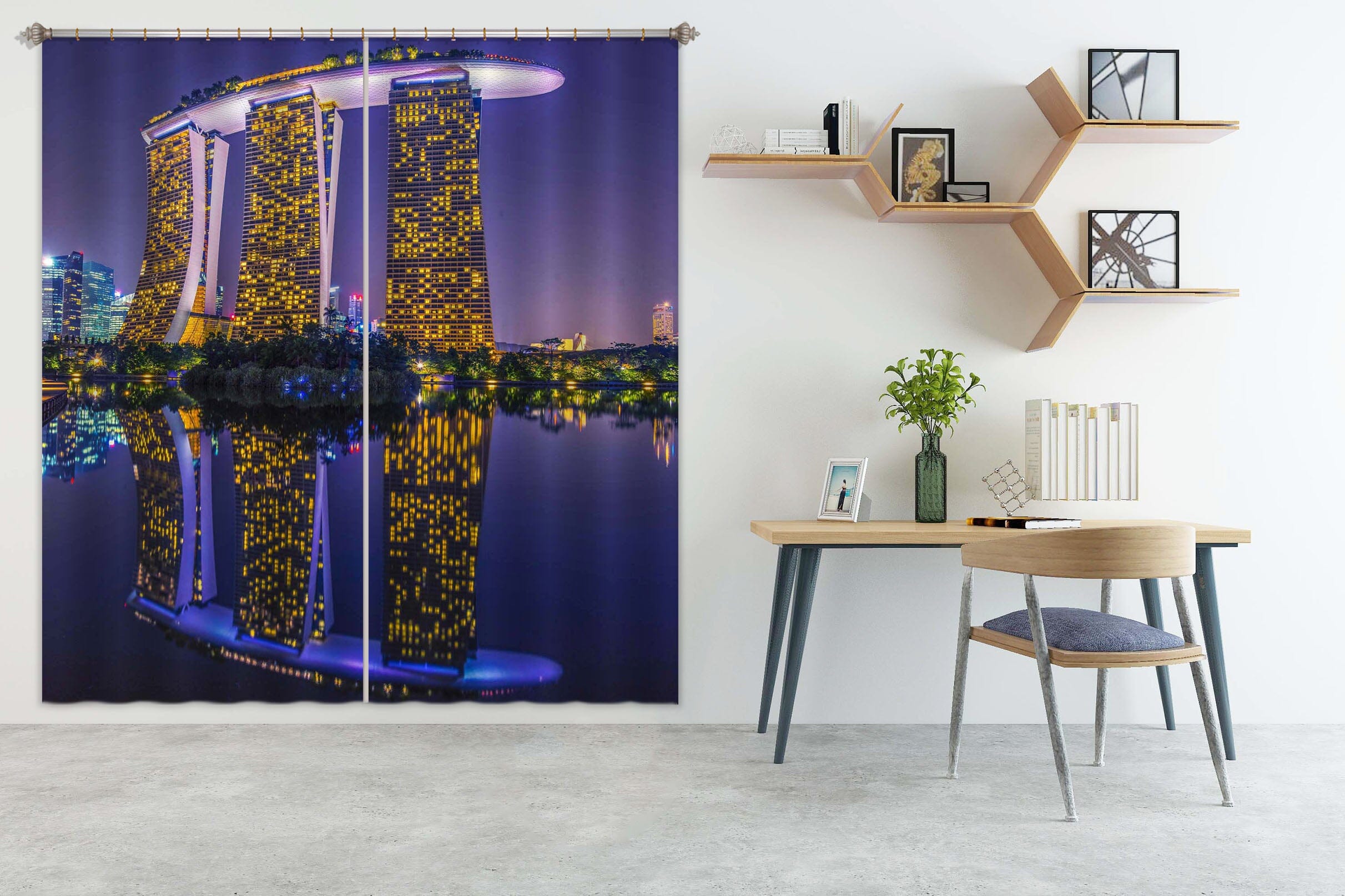 3D Glittering Stars 085 Marco Carmassi Curtain Curtains Drapes Curtains AJ Creativity Home 