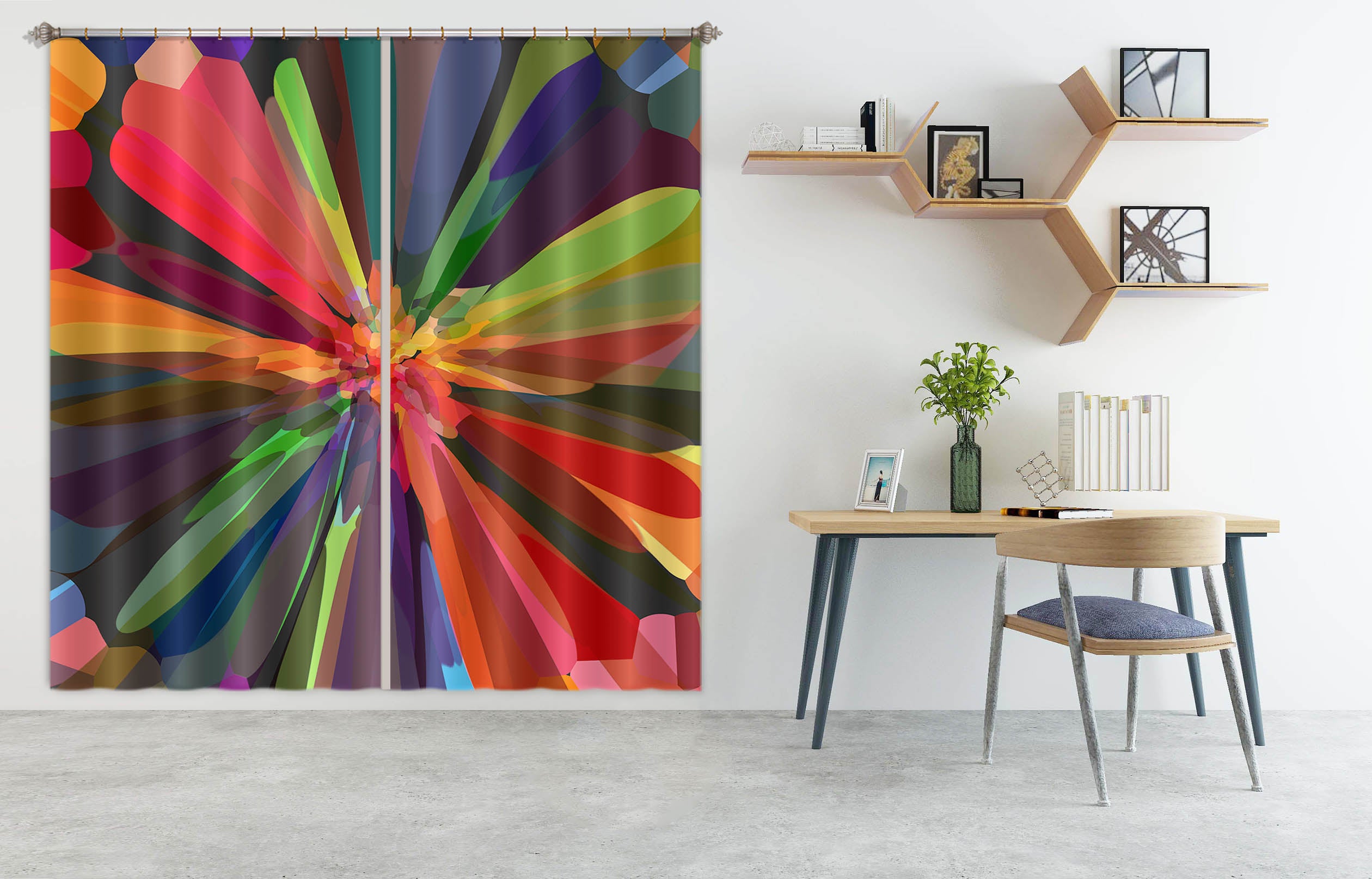 3D Color Flower 19184 Shandra Smith Curtain Curtains Drapes