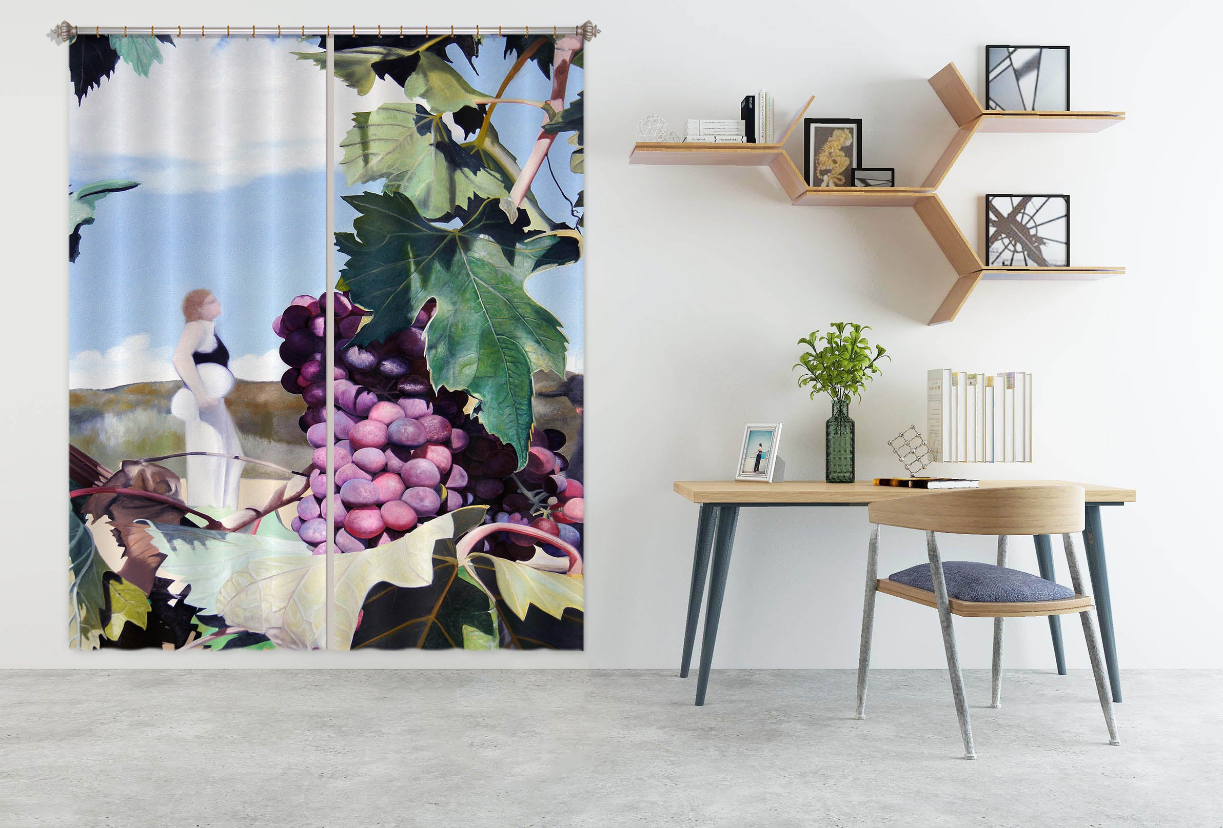 3D Purple Grapes 11033 Matthew Holden Bates Curtain Curtains Drapes