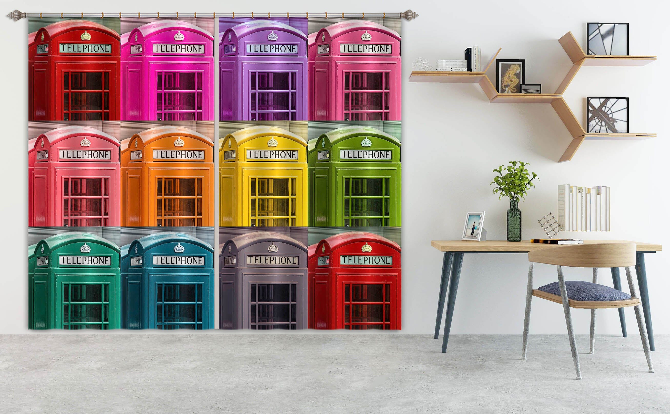 3D Colored Windows 203 Assaf Frank Curtain Curtains Drapes Curtains AJ Creativity Home 