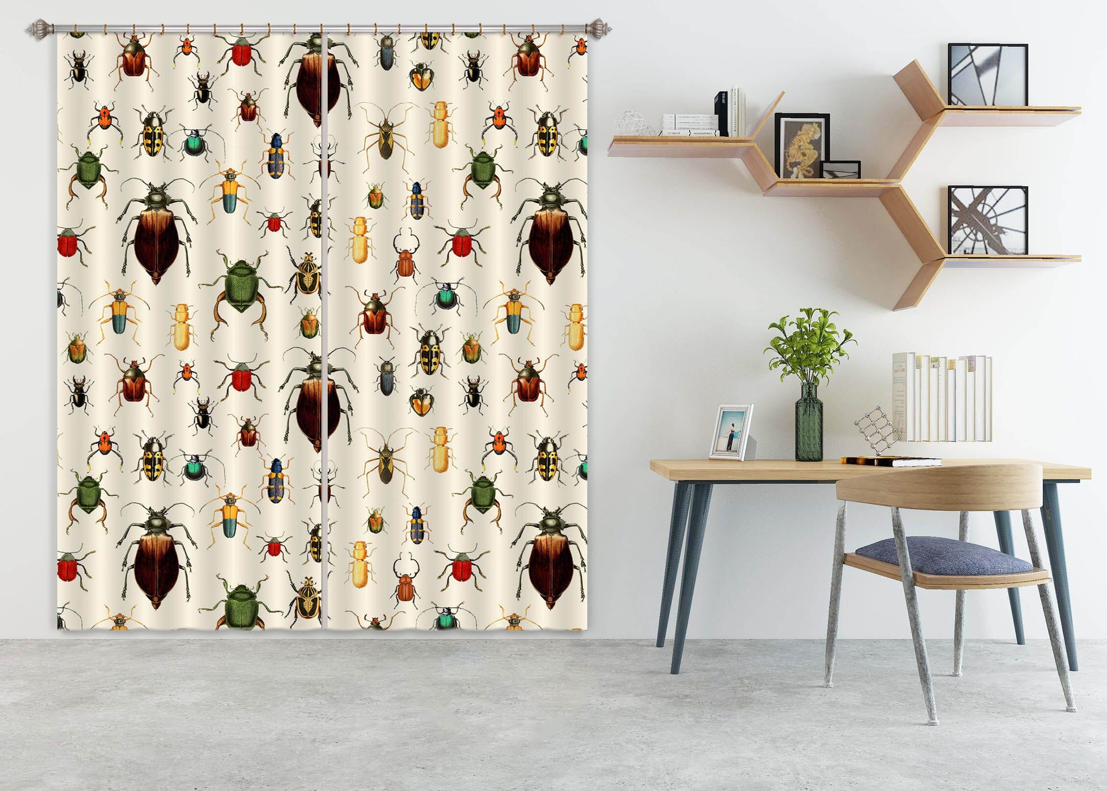 3D Black Bug 149 Uta Naumann Curtain Curtains Drapes Curtains AJ Creativity Home 