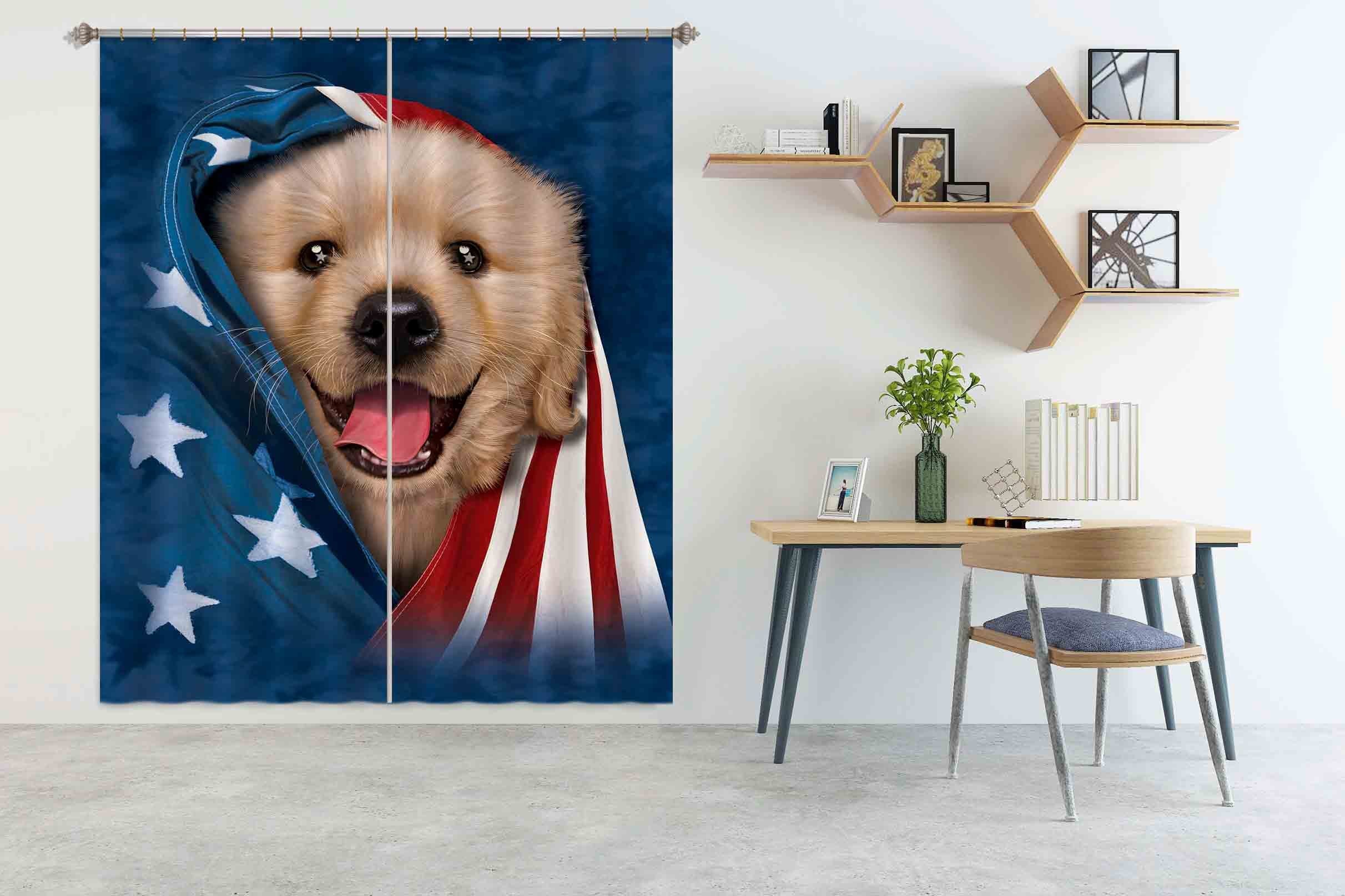 3D Cute Dog 001 Vincent Hie Curtain Curtains Drapes Curtains AJ Creativity Home 