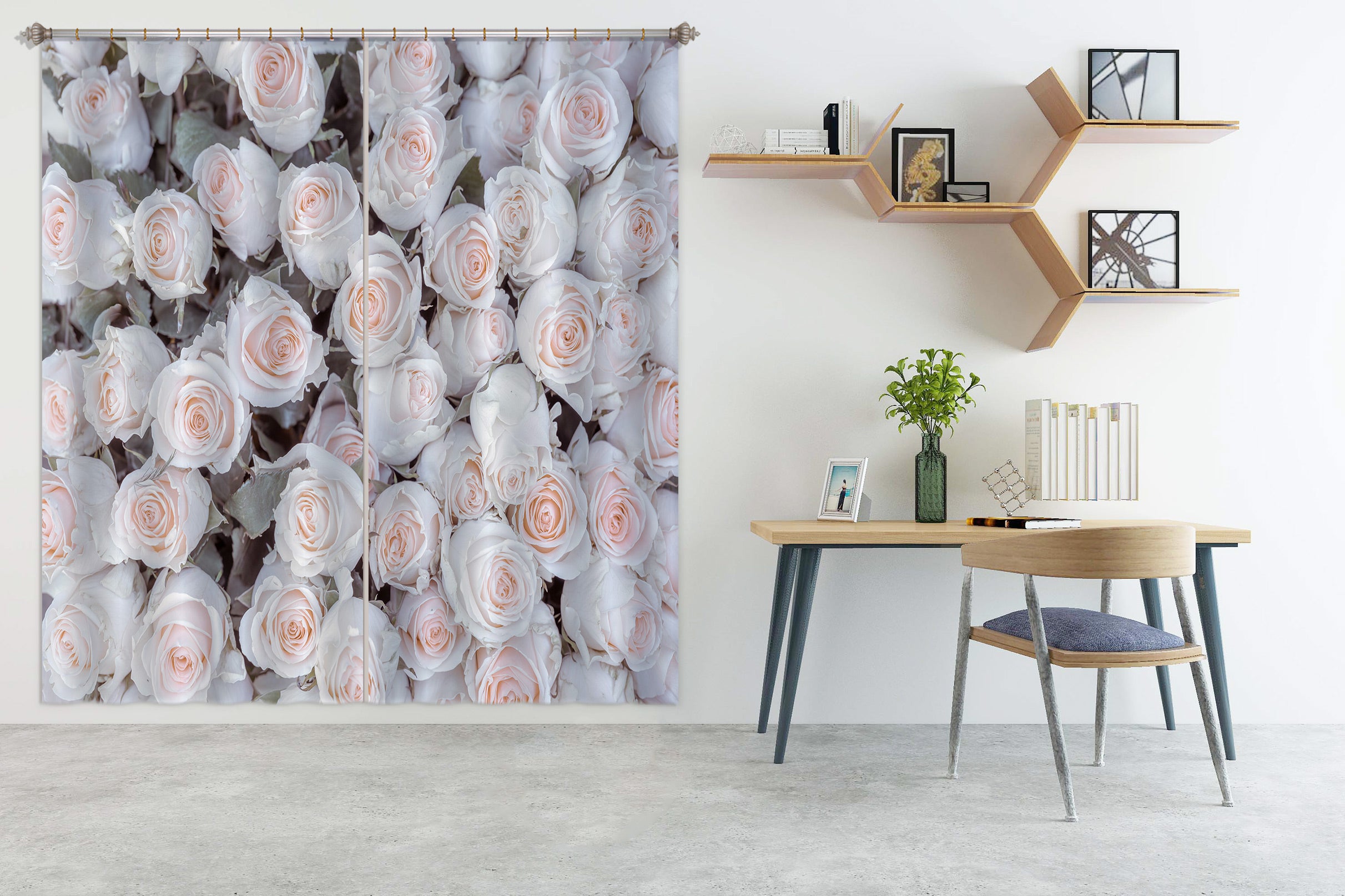 3D Rose Bouquet 6571 Assaf Frank Curtain Curtains Drapes