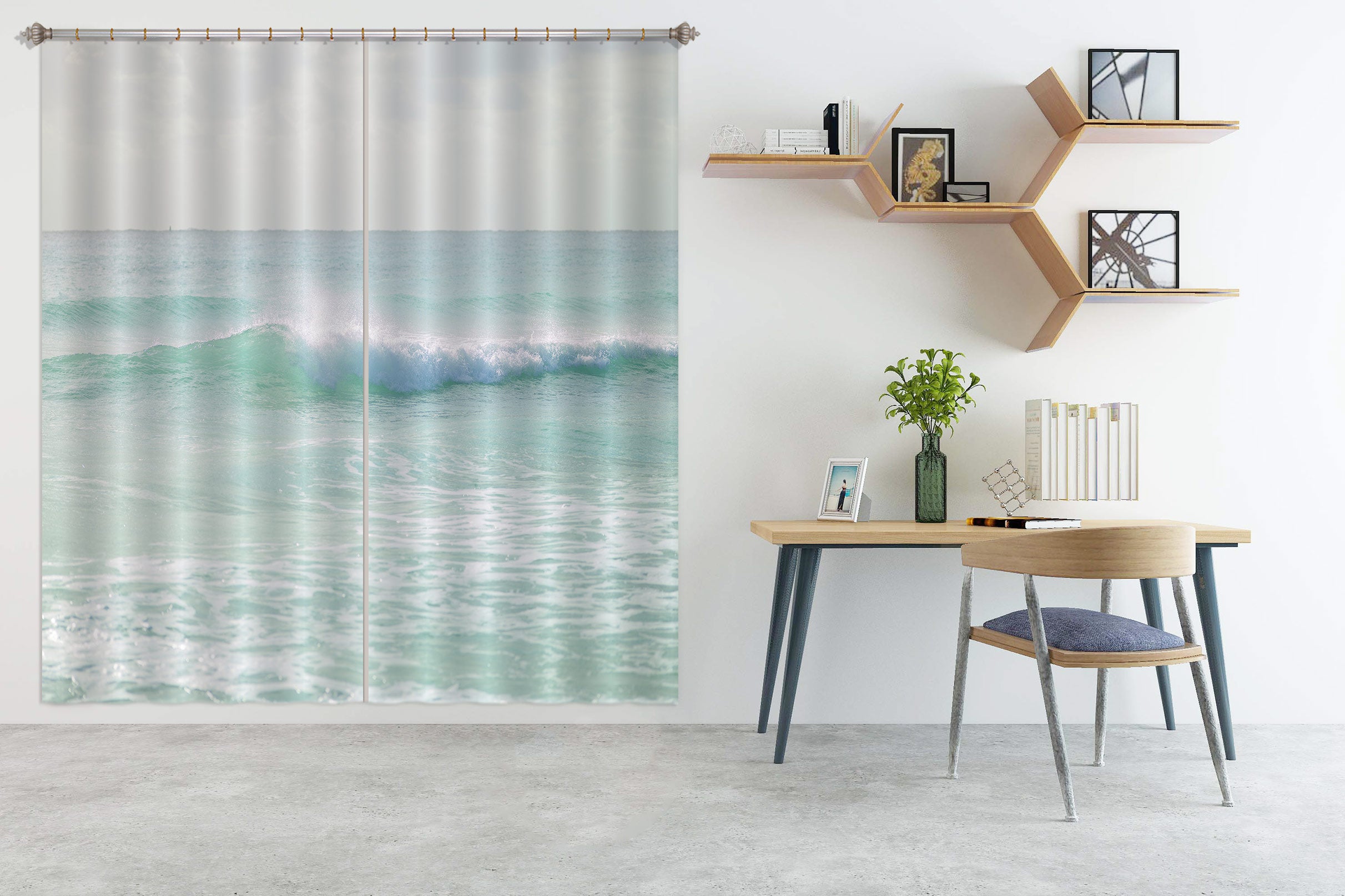 3D Ocean Waves 6535 Assaf Frank Curtain Curtains Drapes