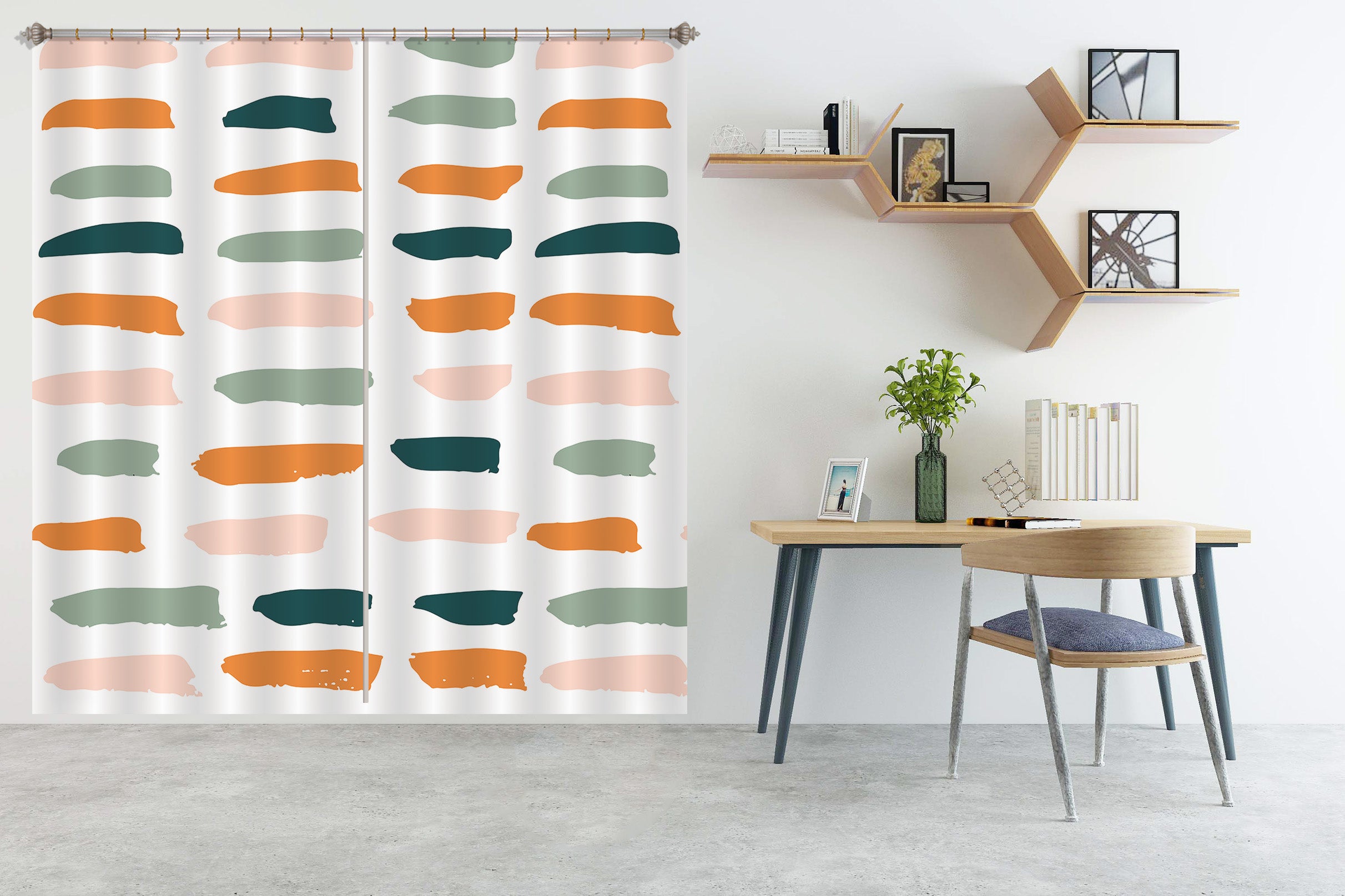 3D Colored Strip 111113 Kashmira Jayaprakash Curtain Curtains Drapes