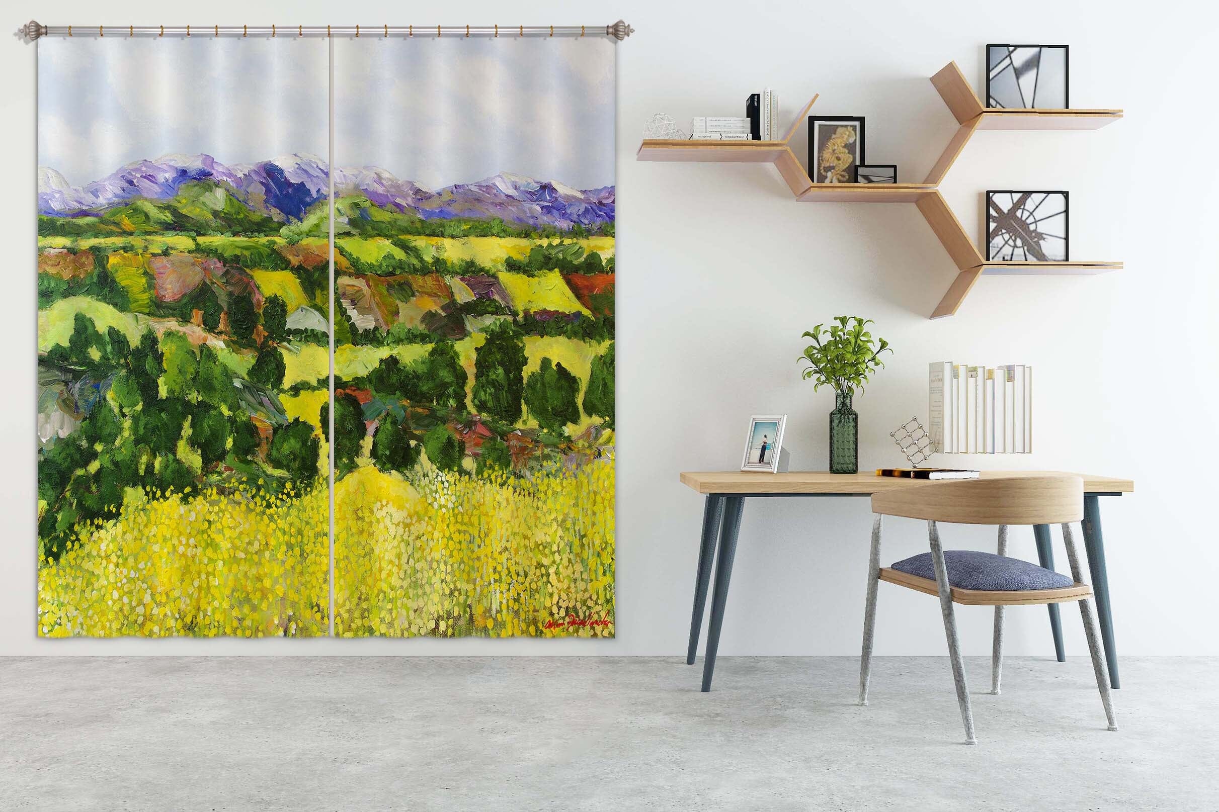 3D Yellow Weeds 204 Allan P. Friedlander Curtain Curtains Drapes Curtains AJ Creativity Home 