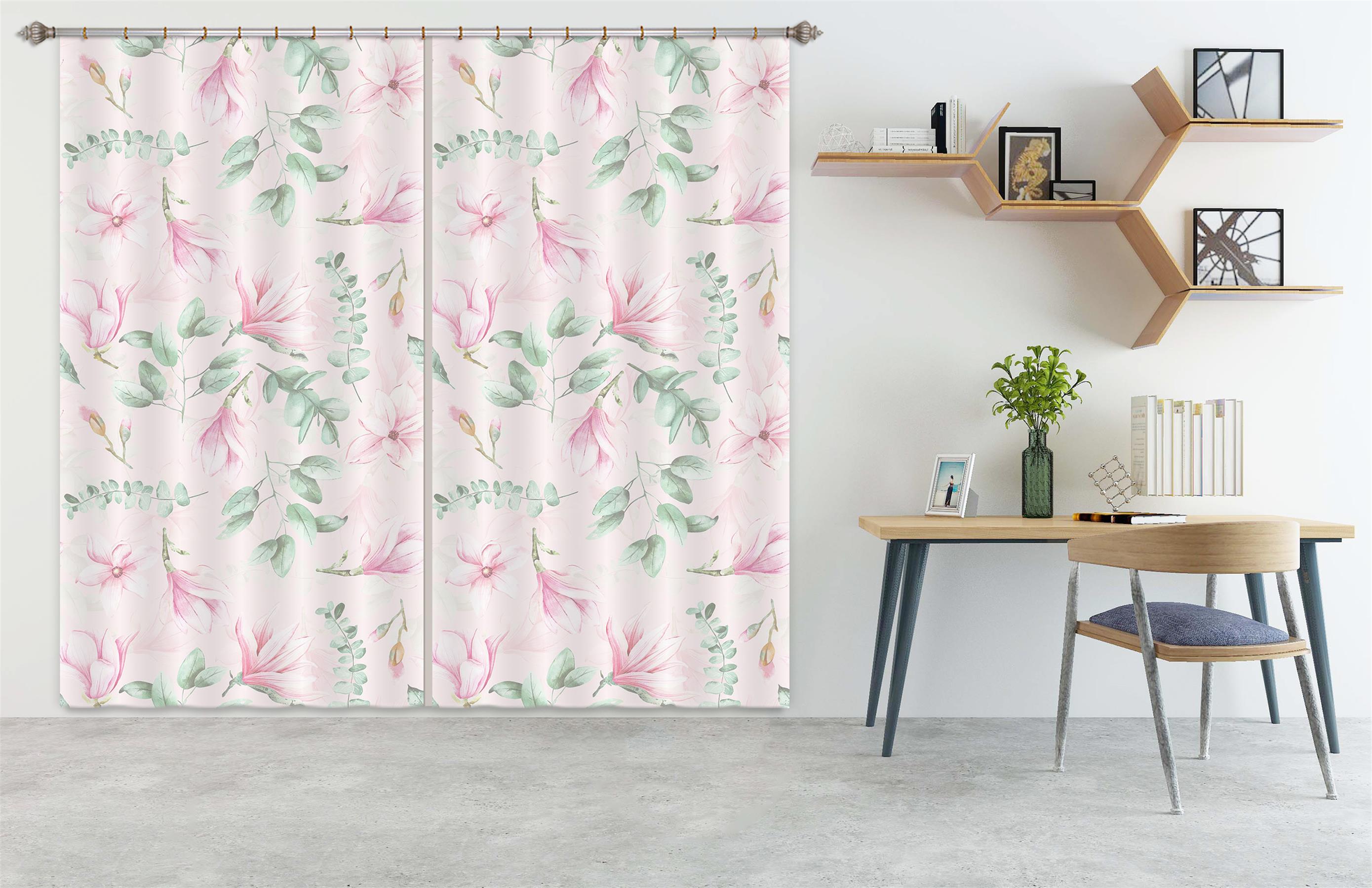 3D Pink Lily 215 Uta Naumann Curtain Curtains Drapes