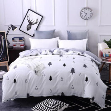 3D Black And White Small Tree 4154 Bed Pillowcases Quilt