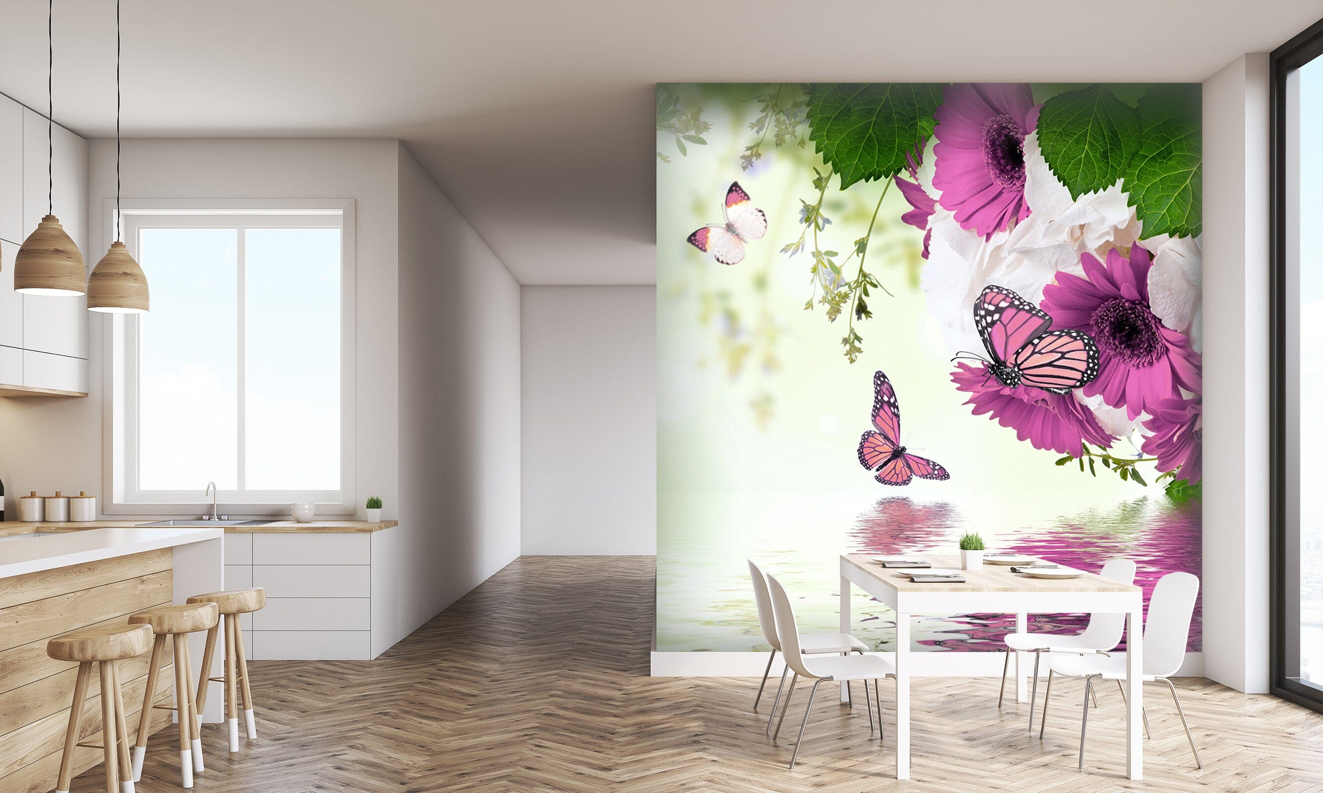 3D Red Butterfly 200 Wall Murals Wallpaper AJ Wallpaper 2 