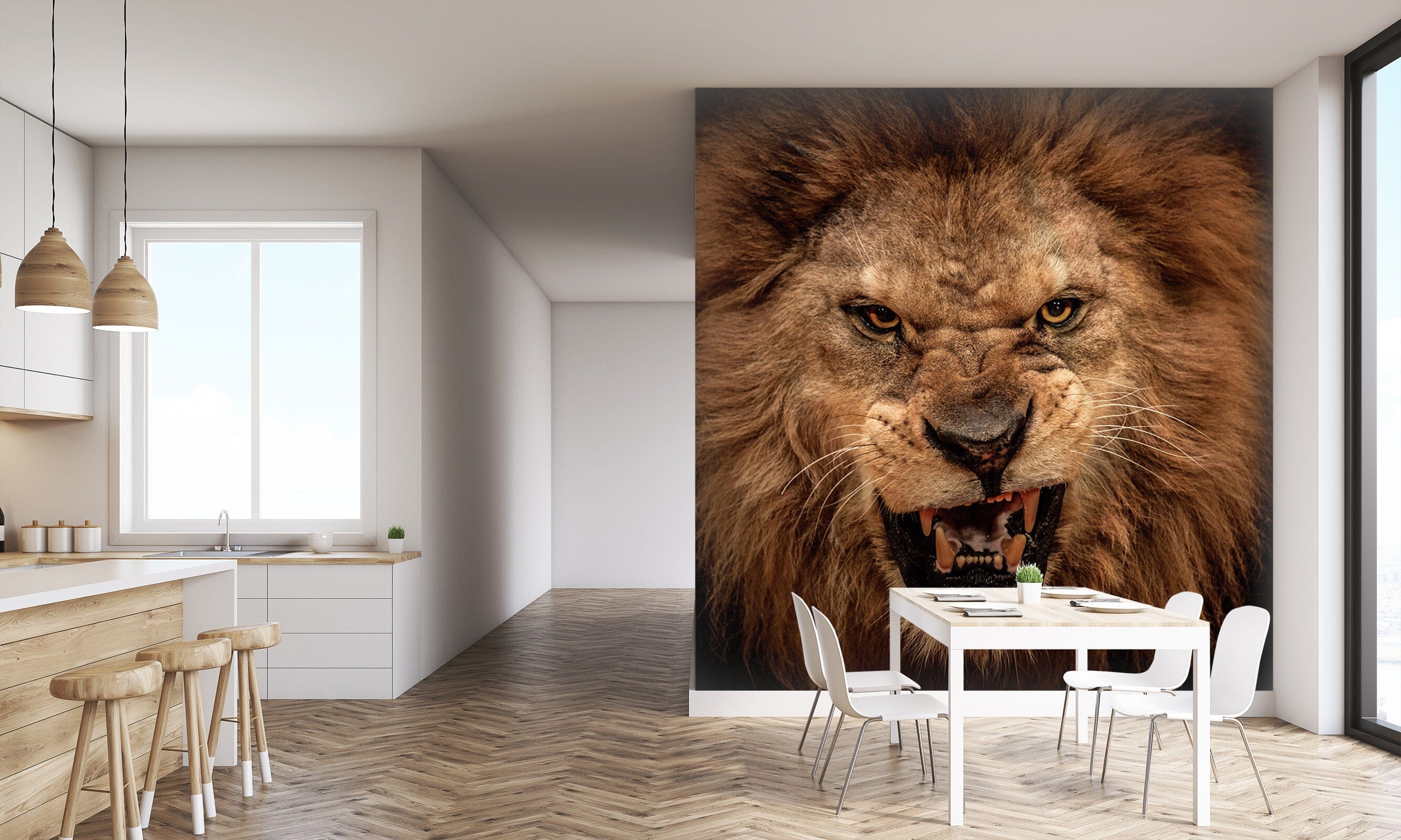 3D Fangs Lion 323 Wall Murals Wallpaper AJ Wallpaper 2 