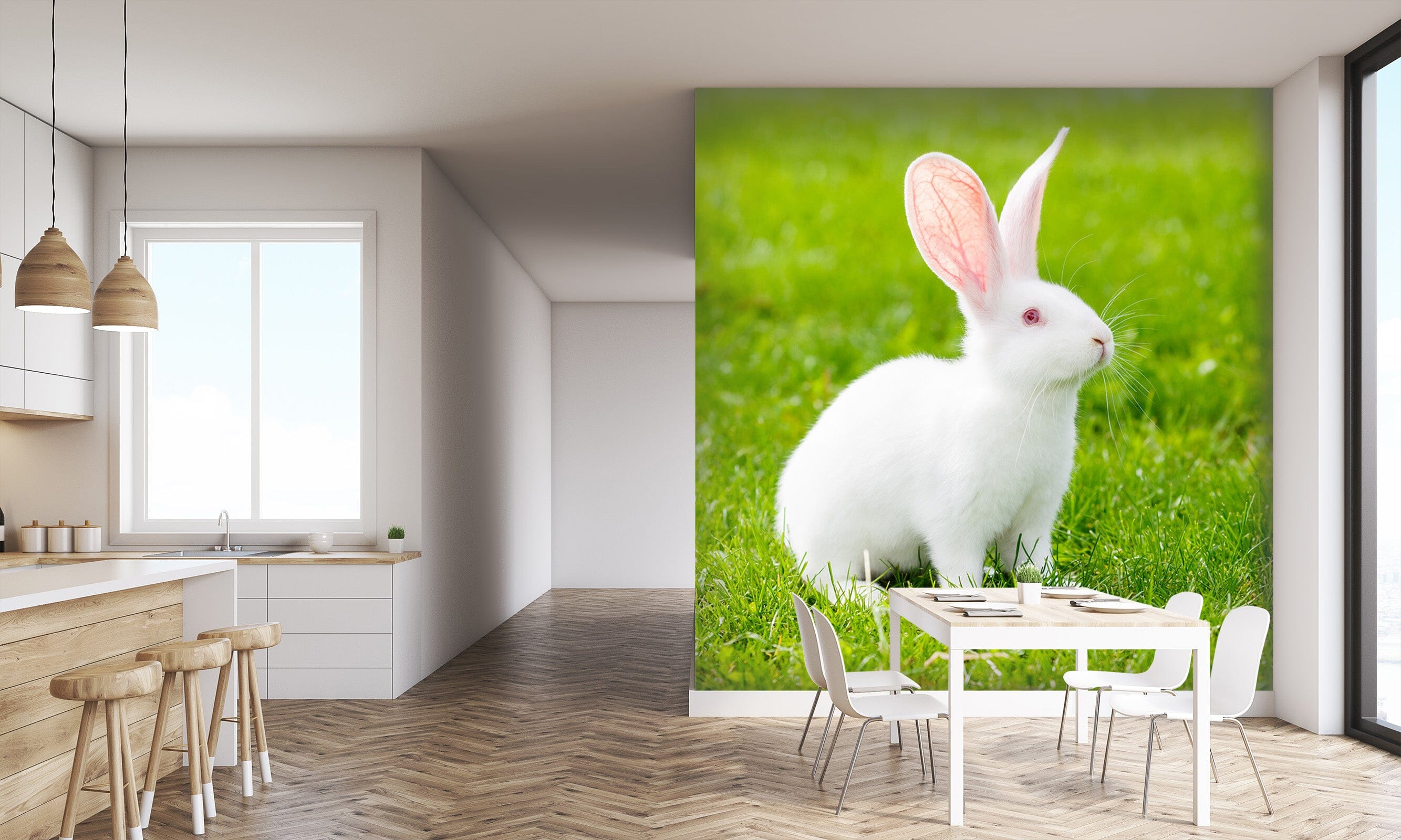 3D Lawn Rabbit 104 Wall Murals Wallpaper AJ Wallpaper 2 