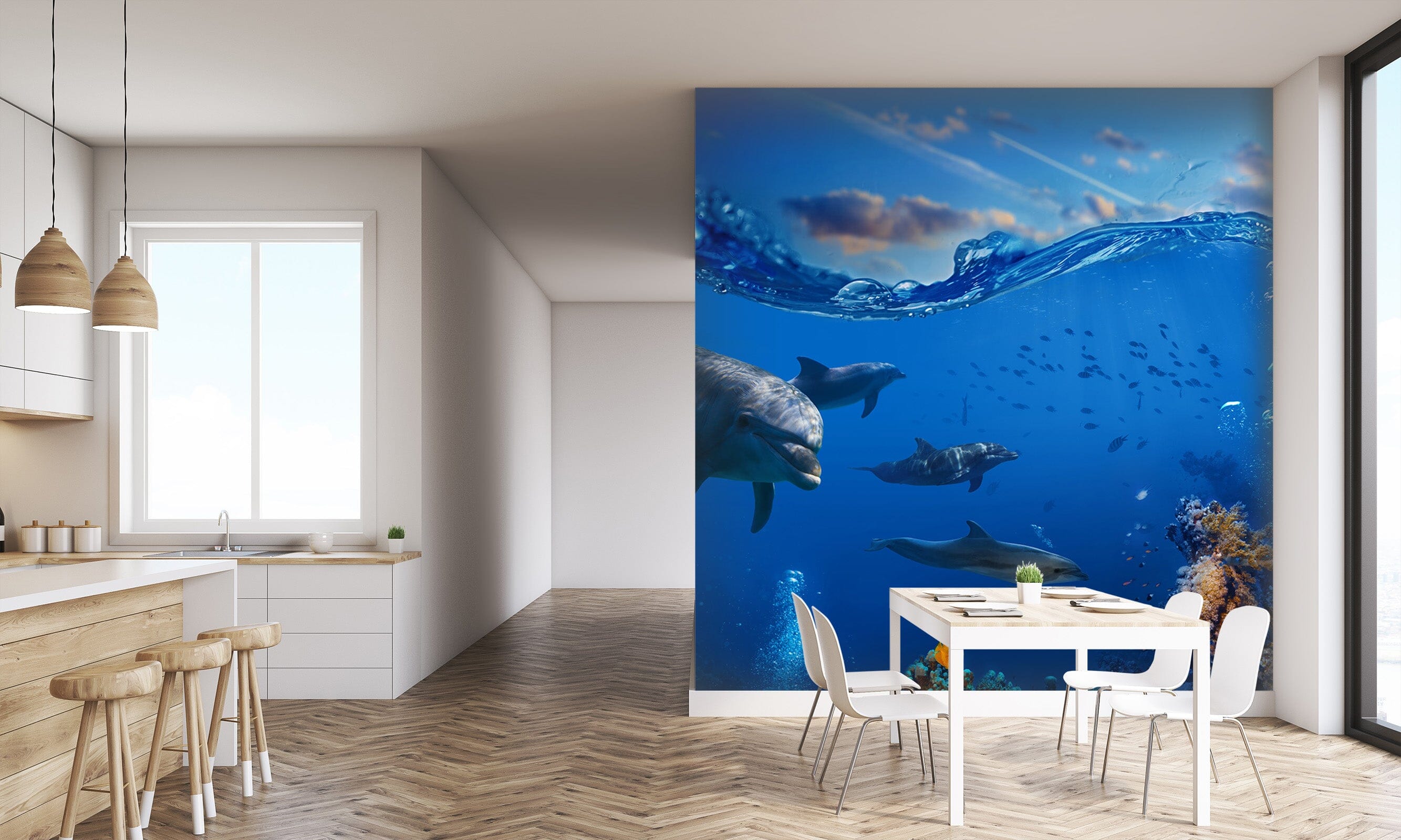 3D Dolphin Fish 238 Wall Murals Wallpaper AJ Wallpaper 2 