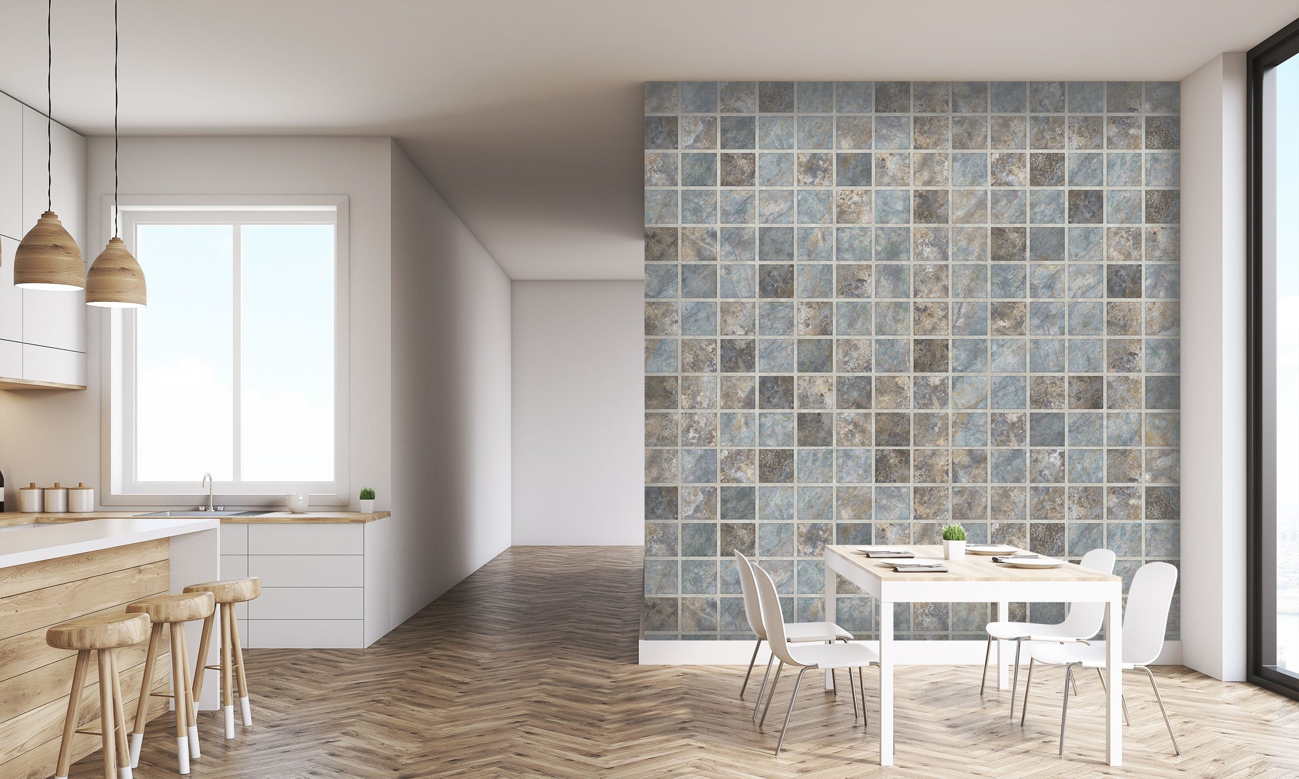 3D Square Mosaic 0103 Marble Tile Texture Wallpaper AJ Wallpaper 2 