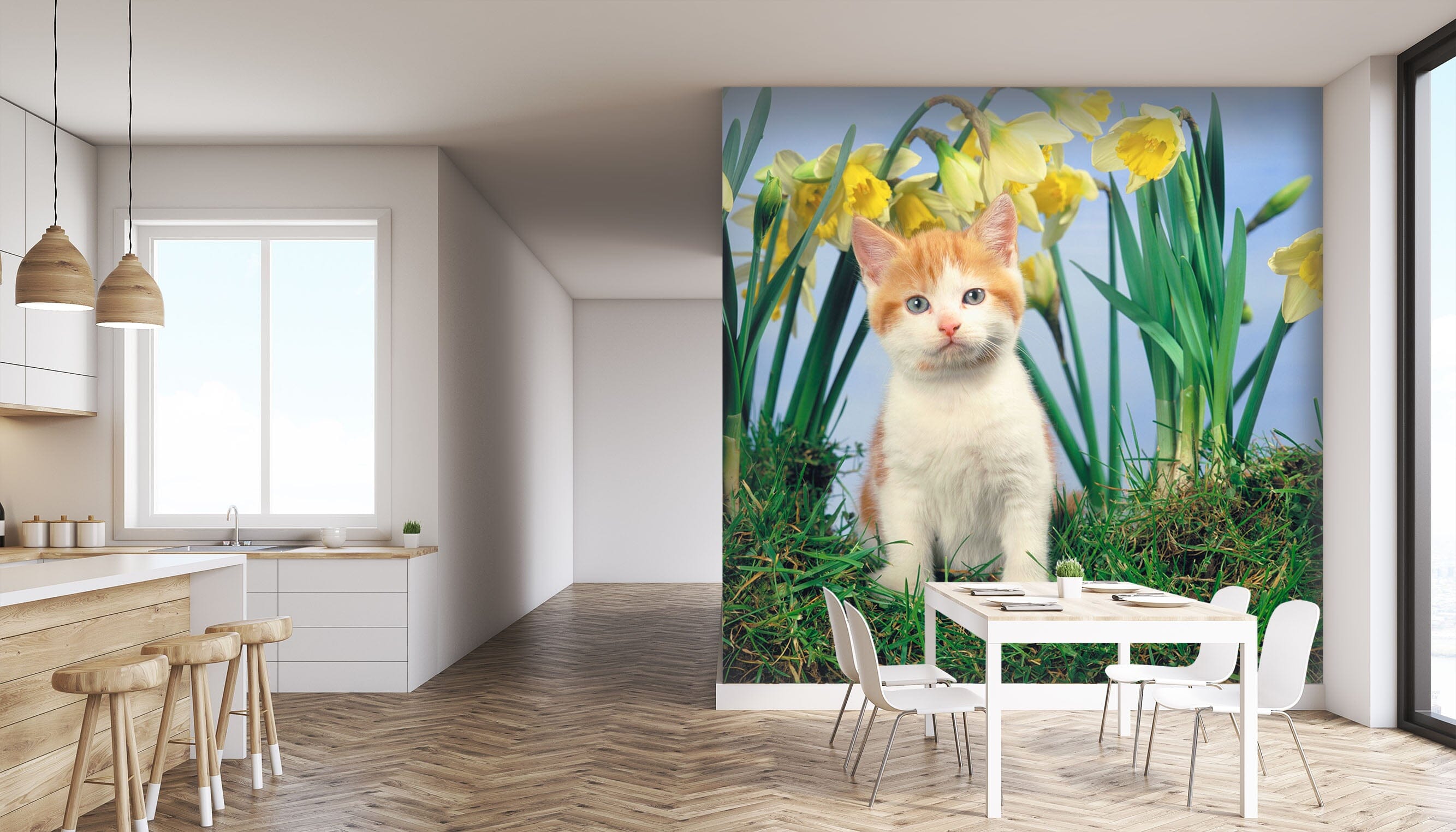 3D Orange Cat 171 Wall Murals Wallpaper AJ Wallpaper 2 