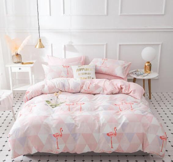 3D Flamingo Triangle 17084 Bed Pillowcases Quilt