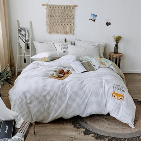 3D White Fox 20270 Bed Pillowcases Quilt