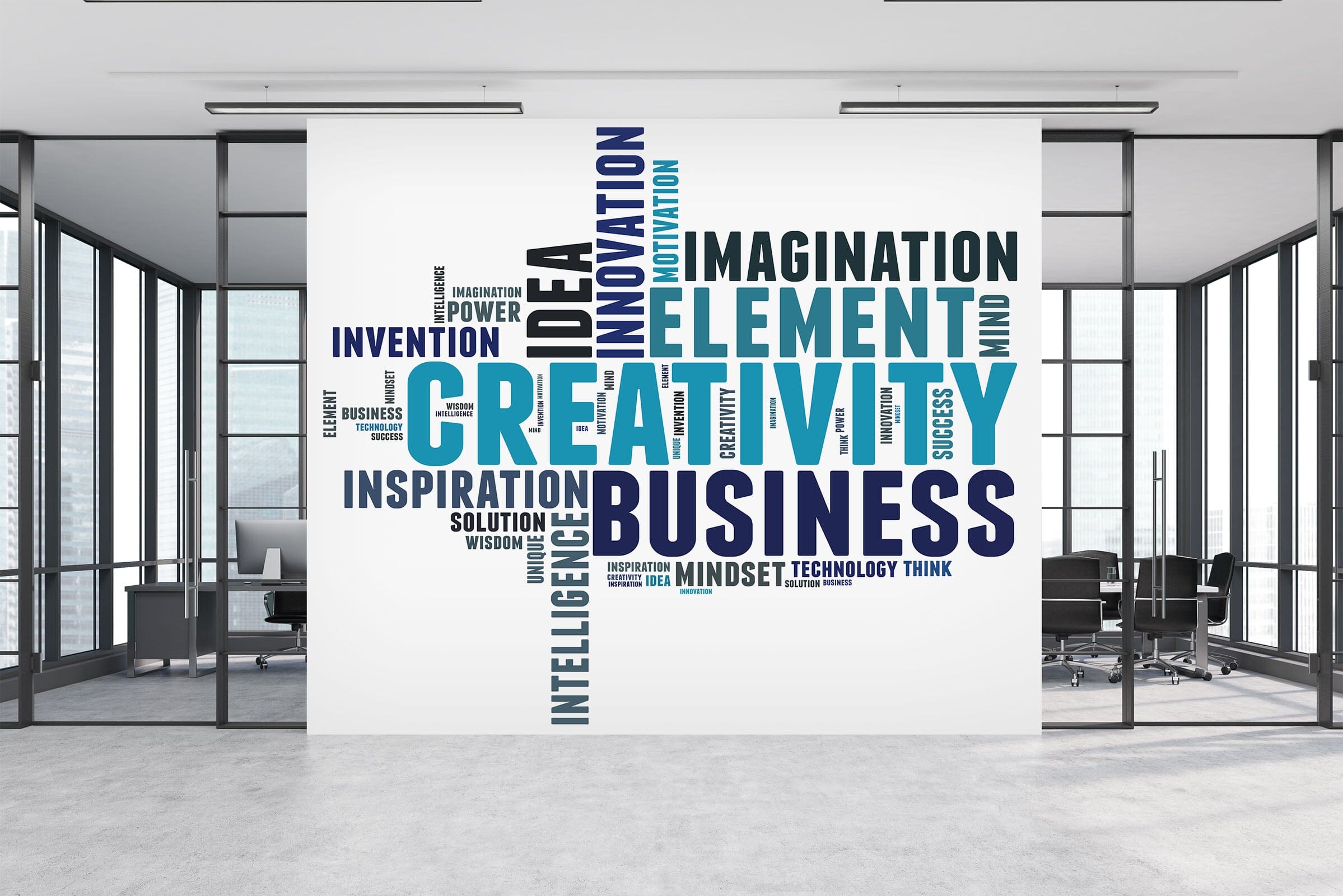 3D Blue Word Pattern 1114 Wall Murals Wallpaper AJ Wallpaper 2 