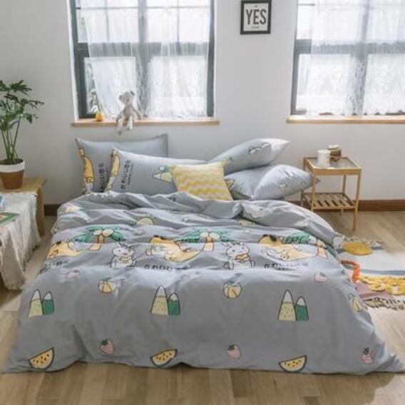 3D Grey Bottom Fruit Critter 15015 Bed Pillowcases Quilt